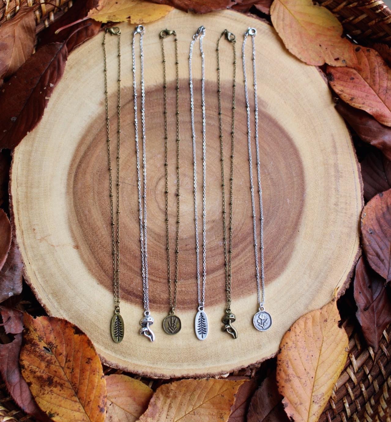 Dainty Bronze Lavender Flower Necklace