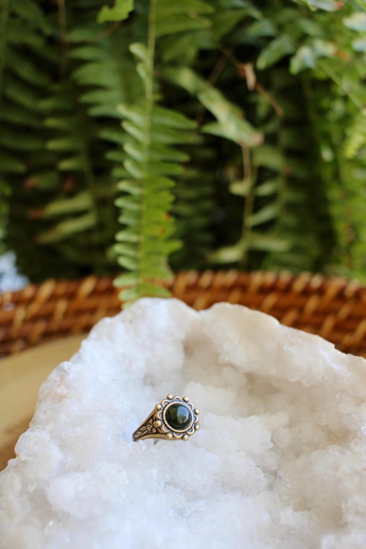 Jade Adjustable Gemstone Ring
