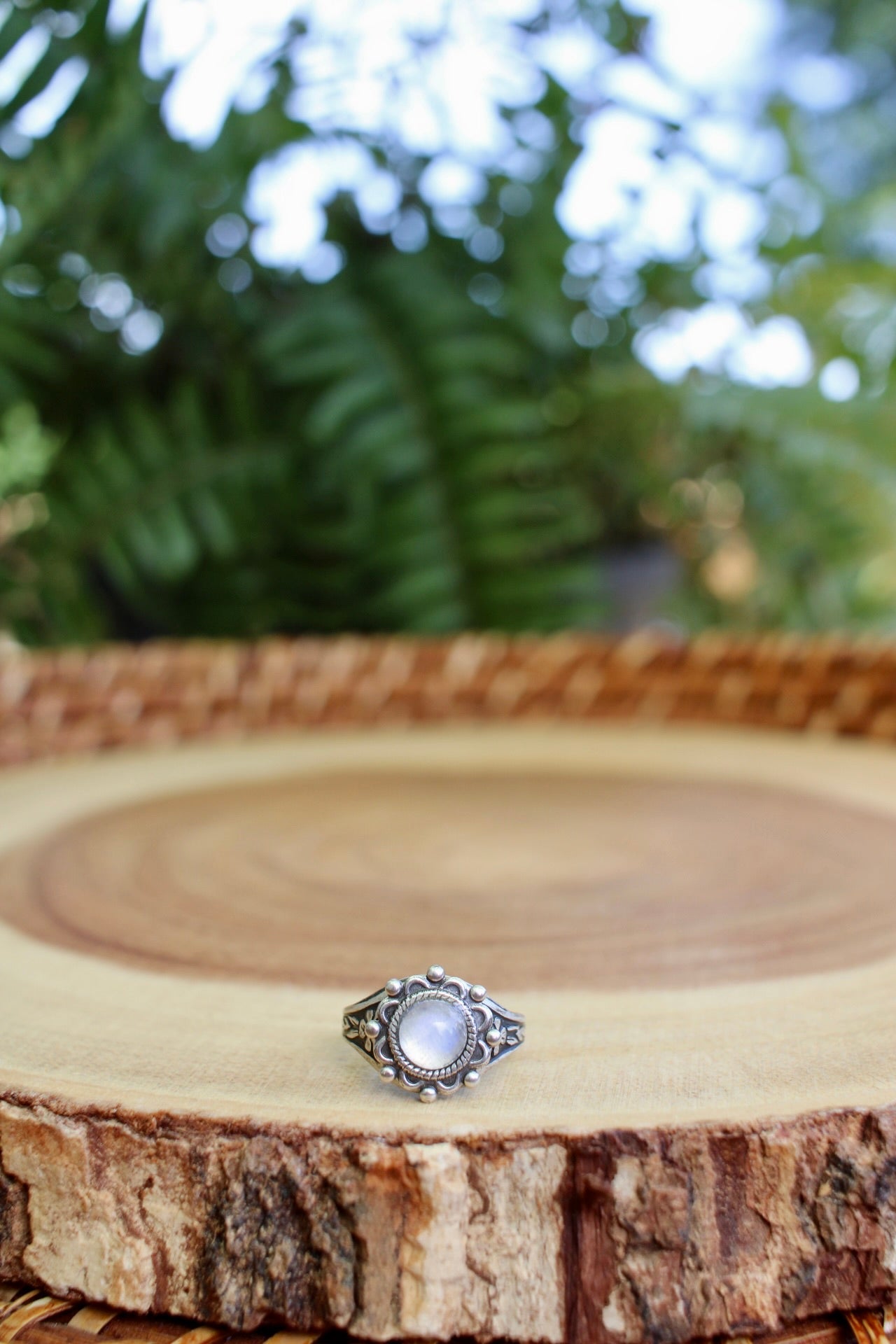 Moonstone Adjustable Gemstone Ring