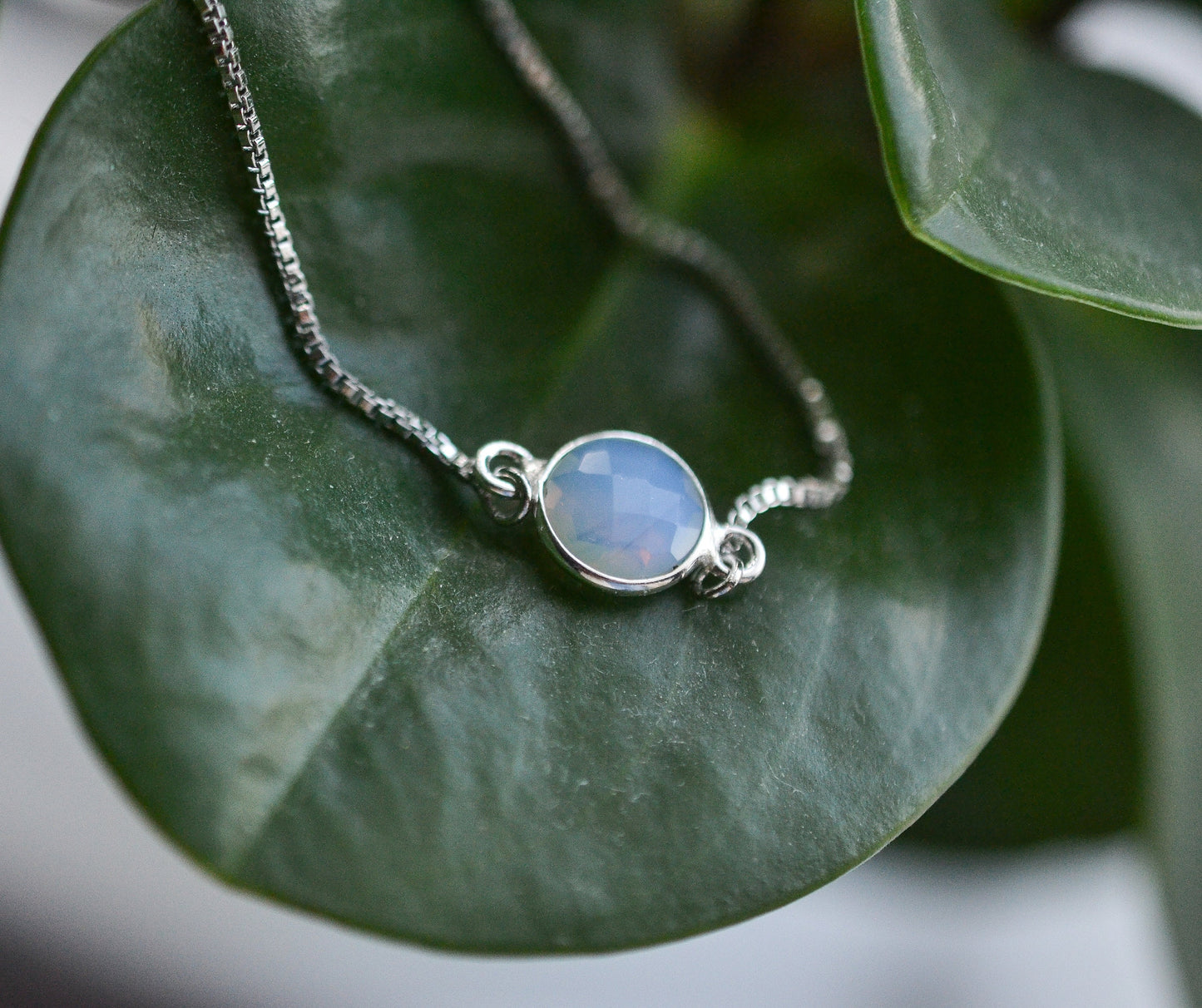 Dainty Opalite Silver Bracelet