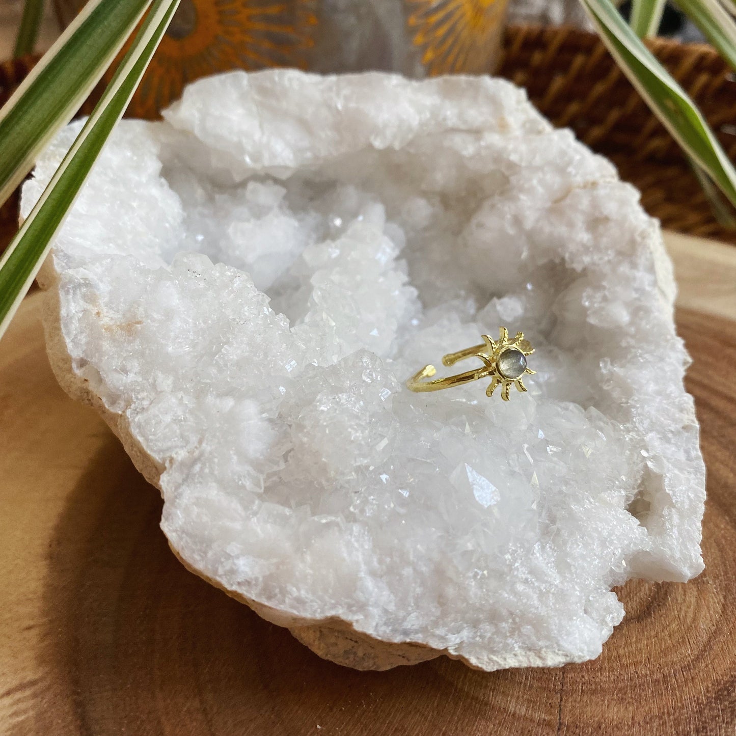 Dainty Sun Labradorite Ring