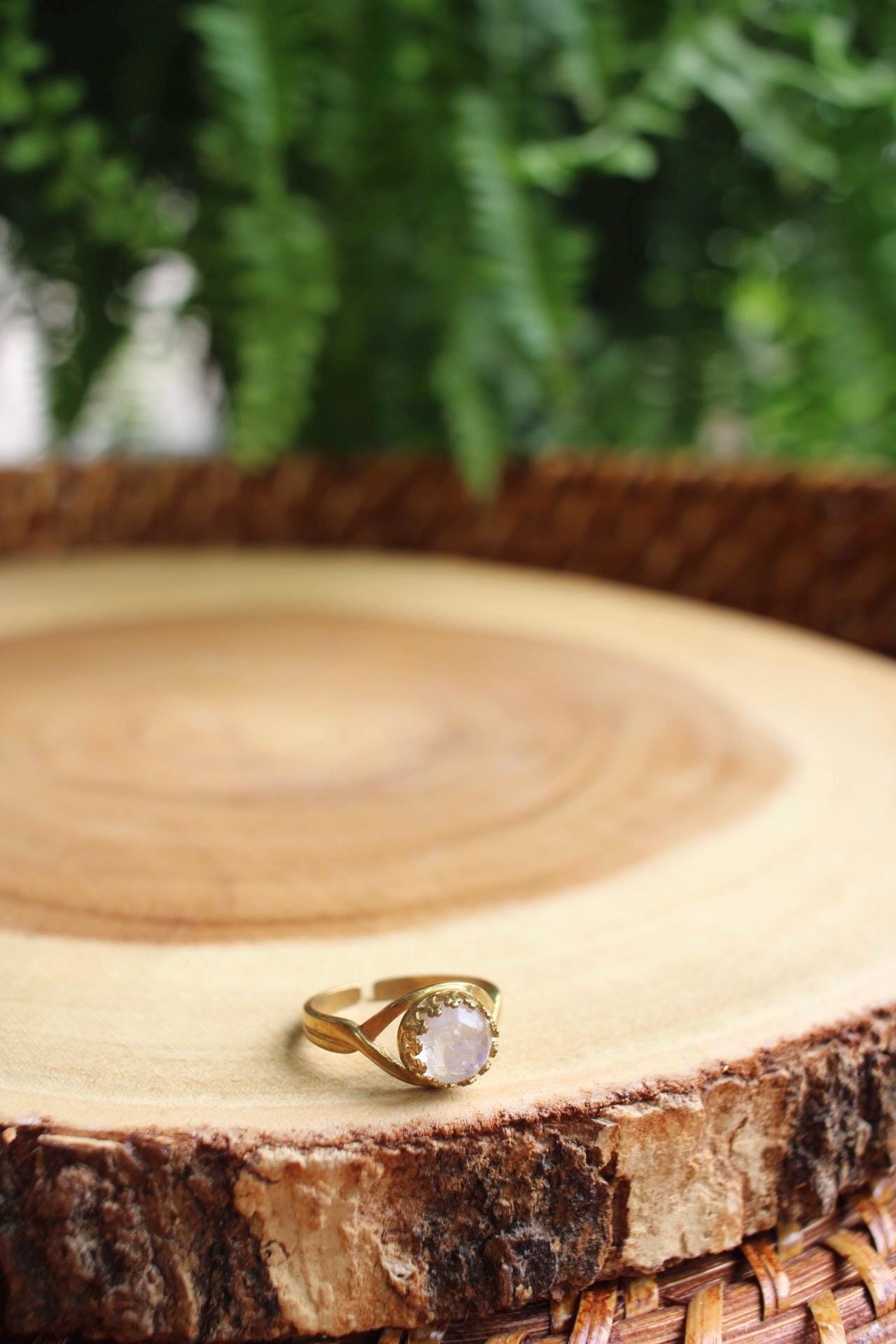 Rainbow Moonstone Ring