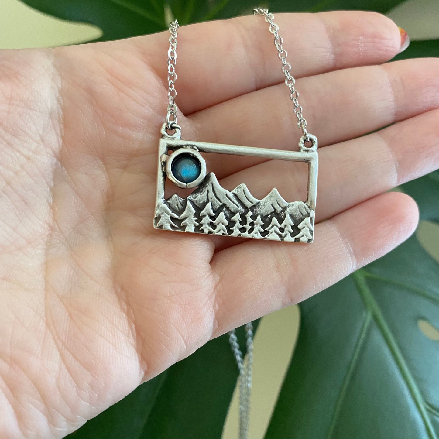 Mountain Pine Tree Labradorite Necklace