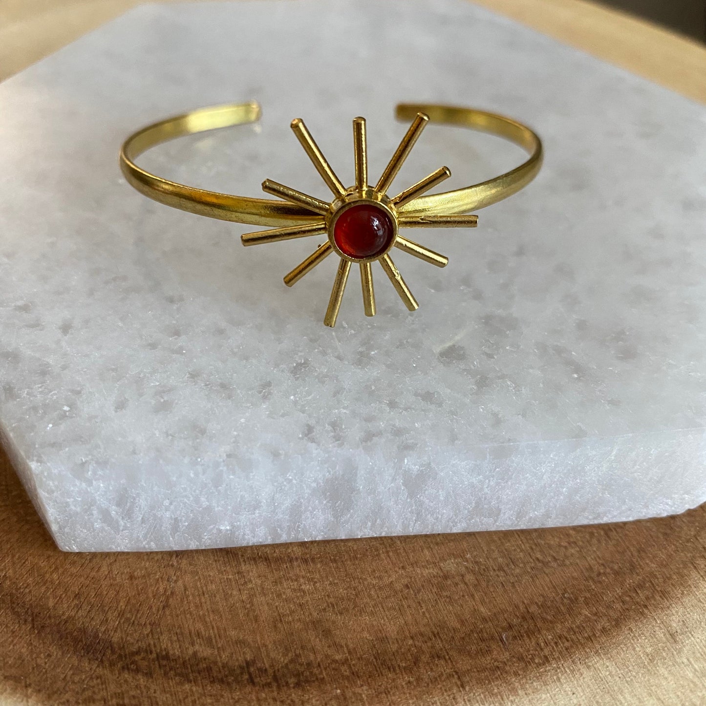 Carnelian Sun Cuff Bracelet