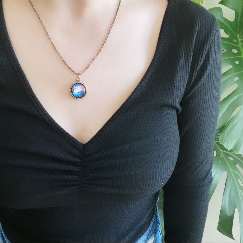 Dainty Galaxy Pendant Necklace