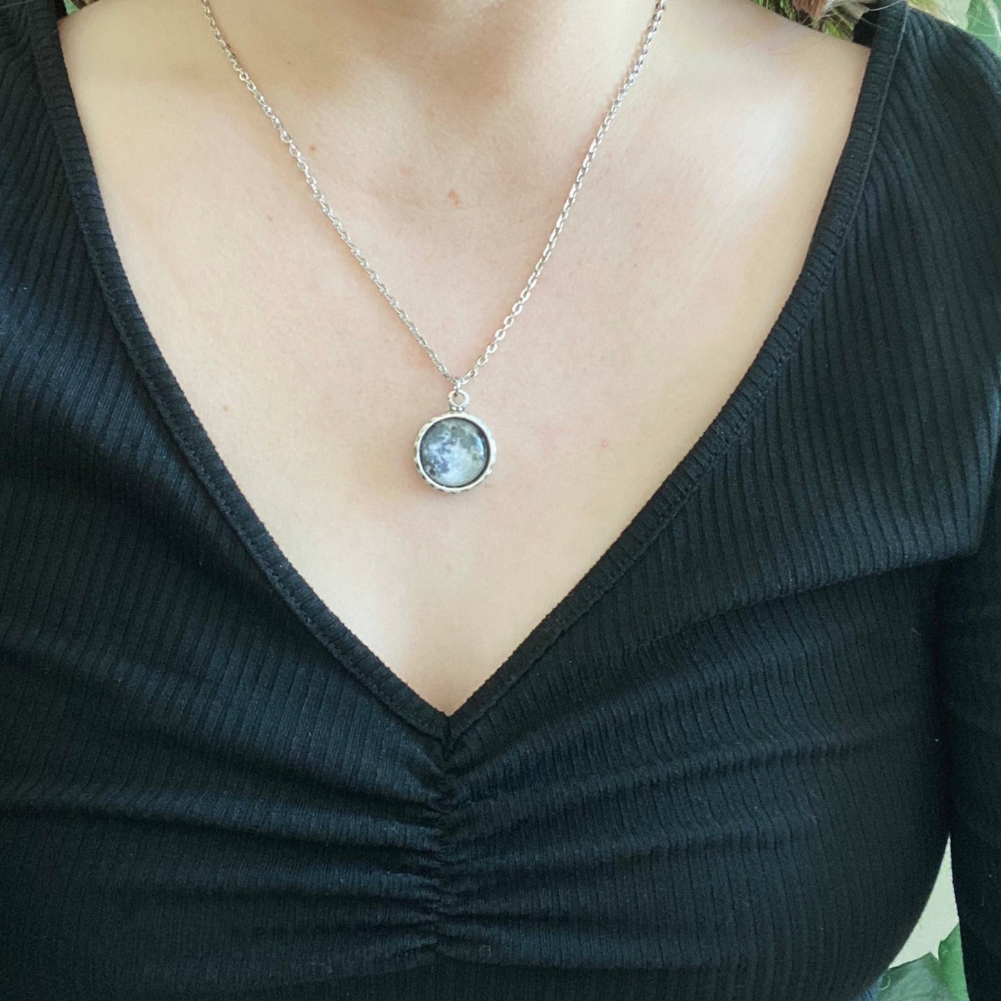 Full Moon Pendant Necklace