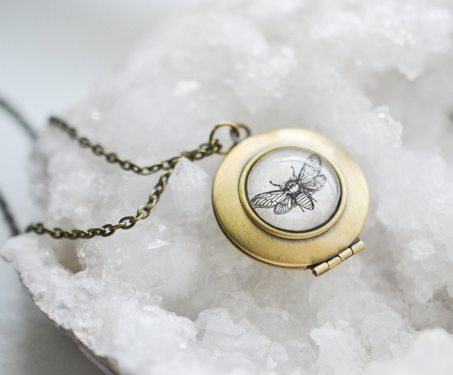 Bee Photo Locket Necklace