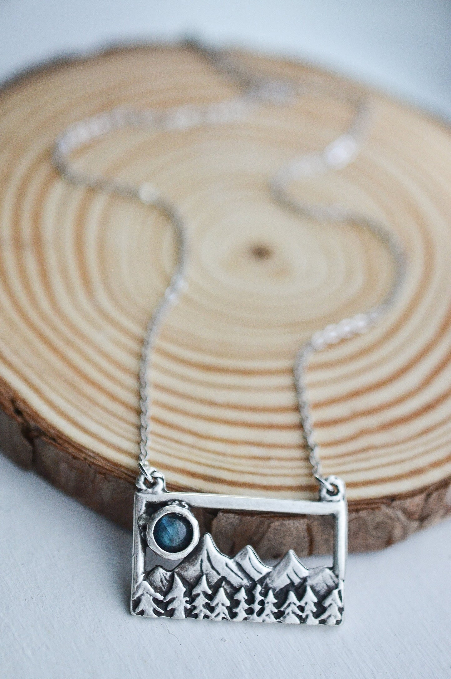 Mountain Pine Tree Labradorite Necklace