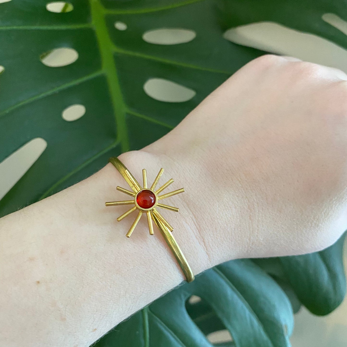 Carnelian Sun Cuff Bracelet