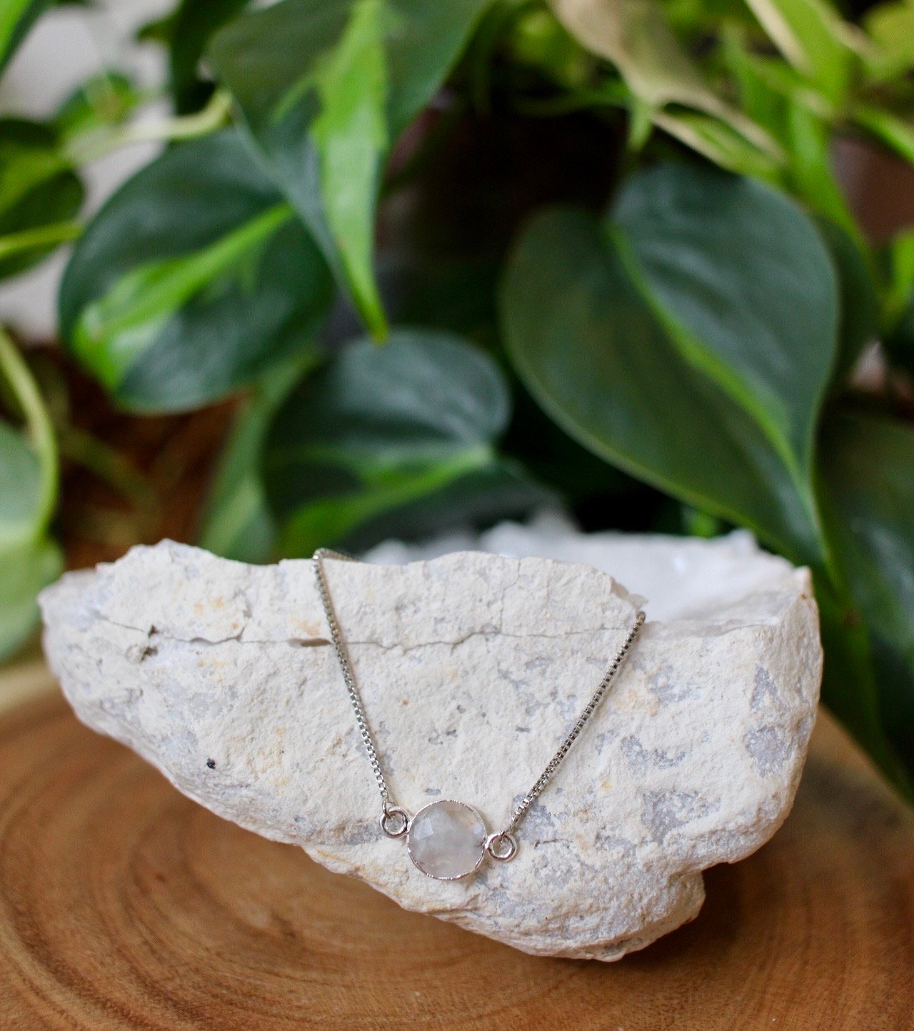 Dainty Silver Moonstone Bracelet