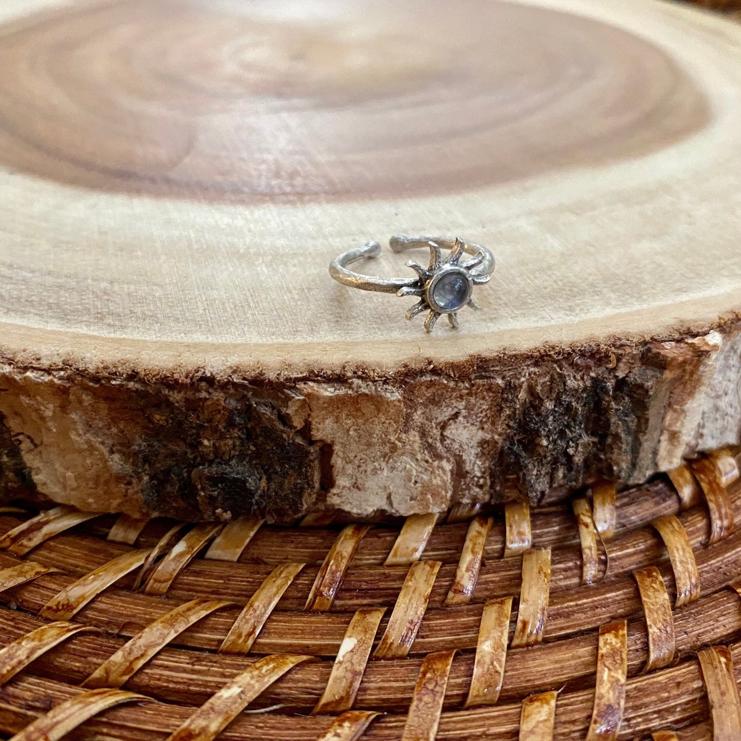 Dainty Sun Moonstone Ring