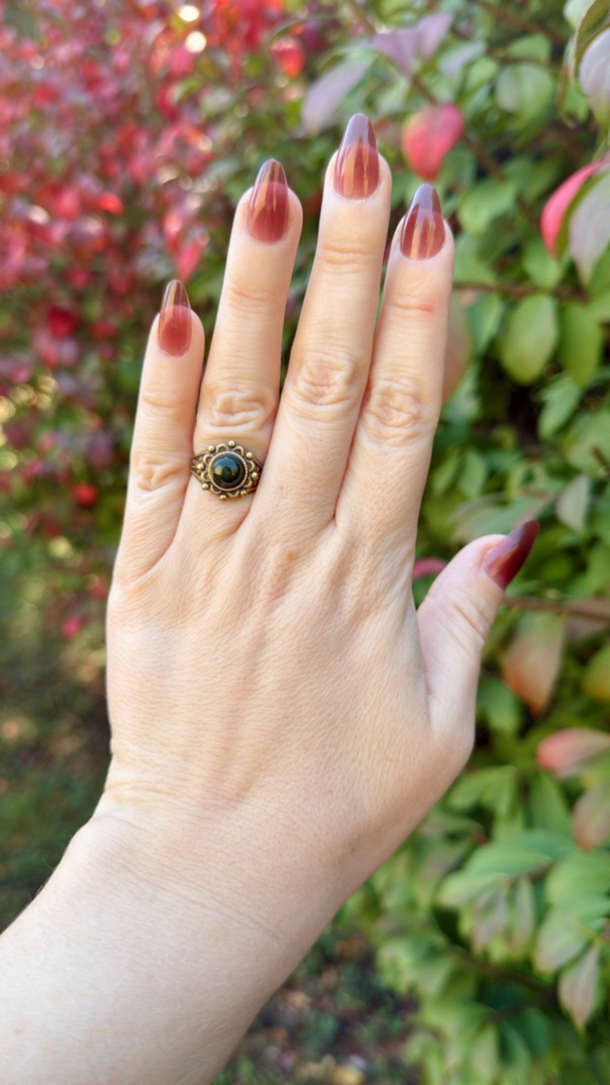Jade Adjustable Gemstone Ring