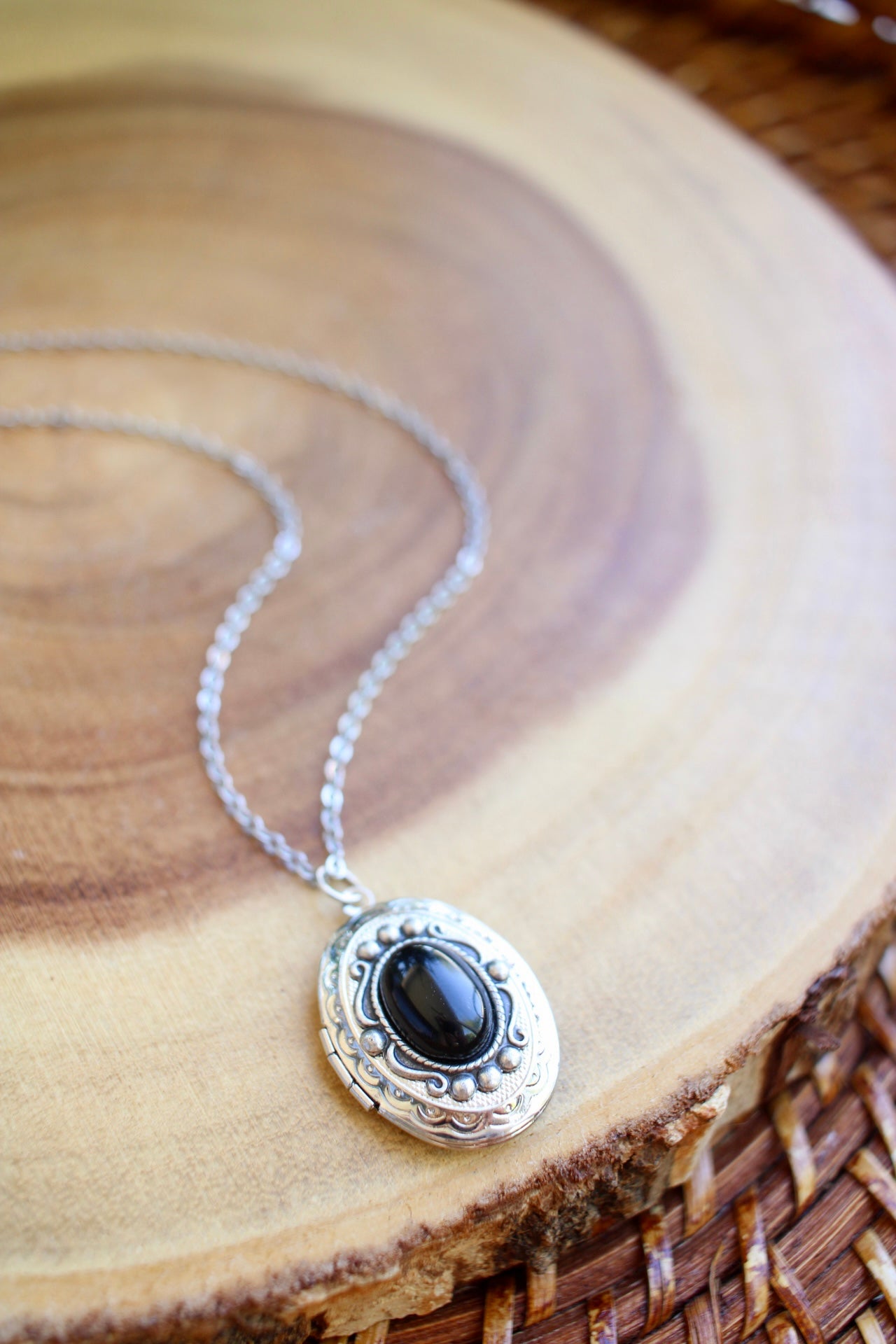Natural Gemstone Locket Necklace