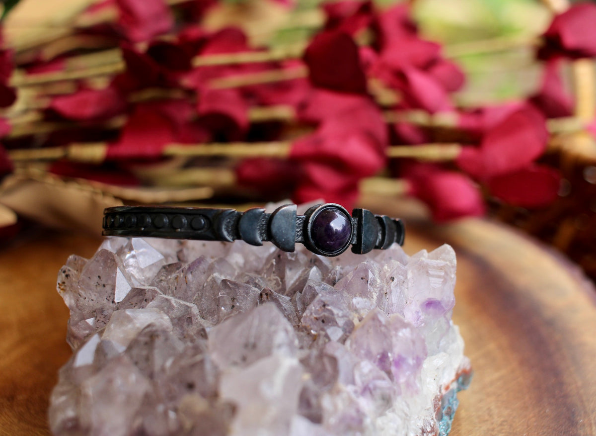 Amethyst Black Moon Phase Cuff