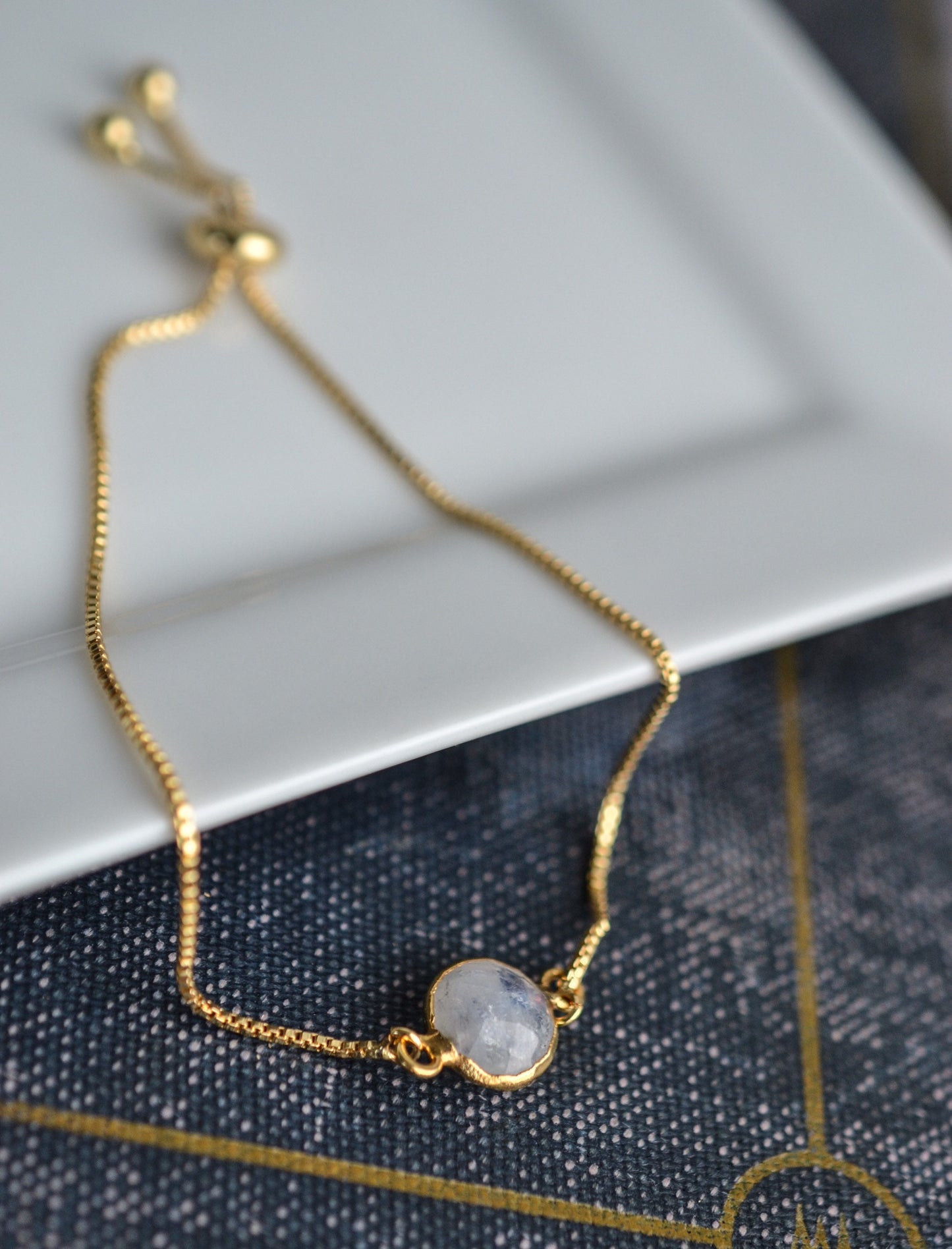 Dainty Gold Moonstone Bracelet