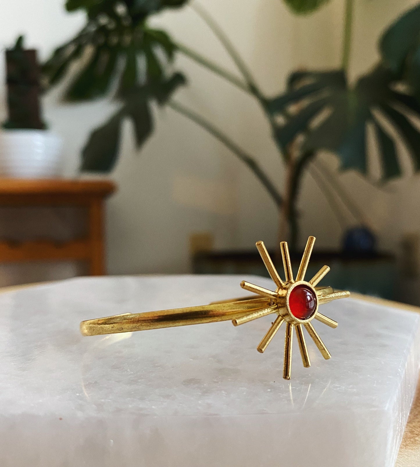 Carnelian Sun Cuff Bracelet