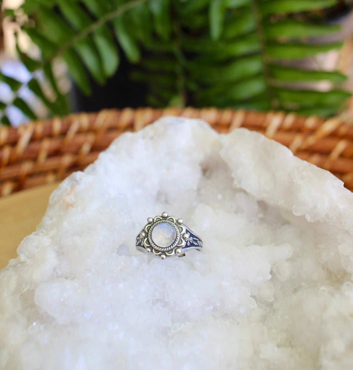 Moonstone Adjustable Gemstone Ring