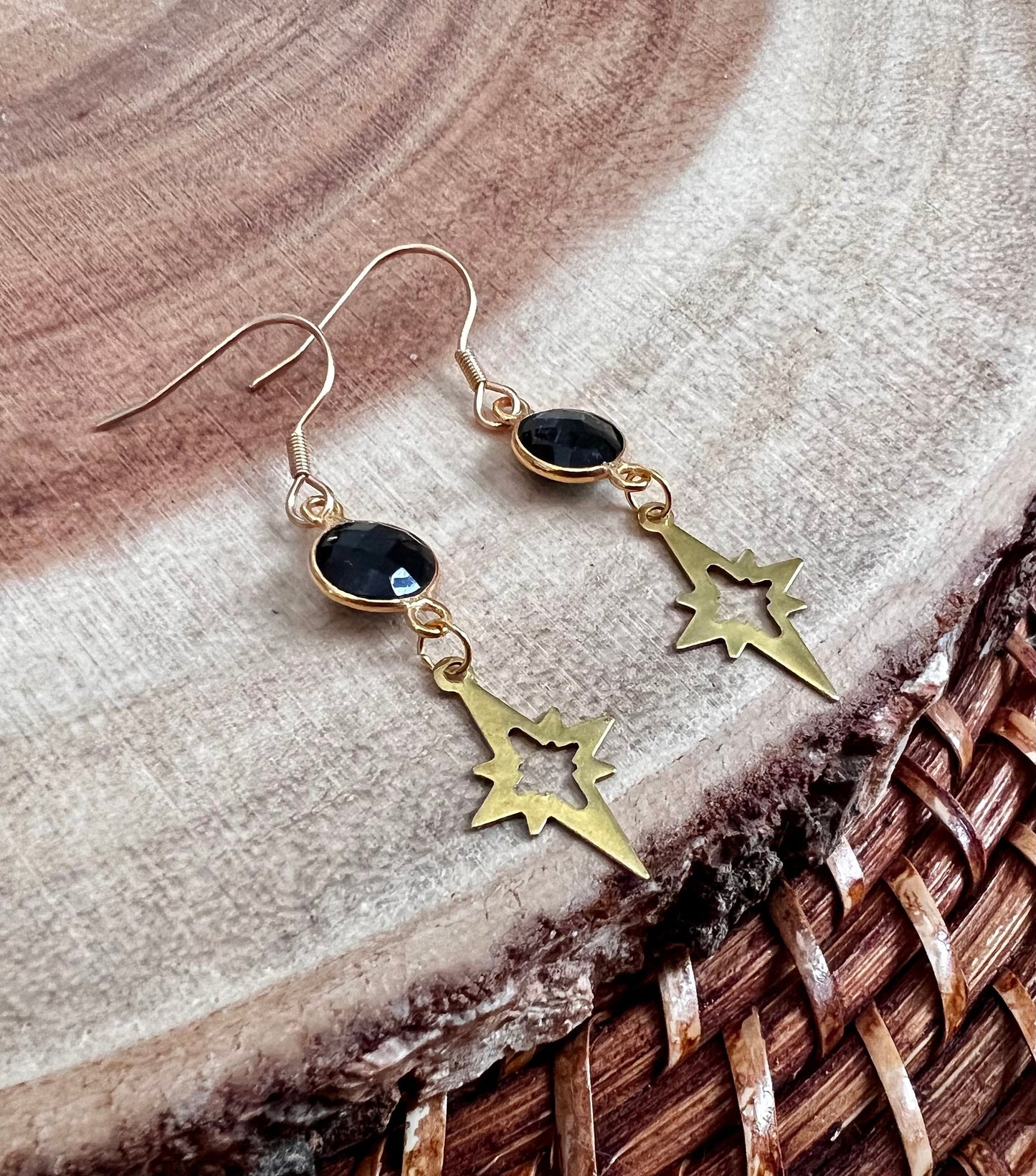 Black Onyx Polaris Dangle Earrings