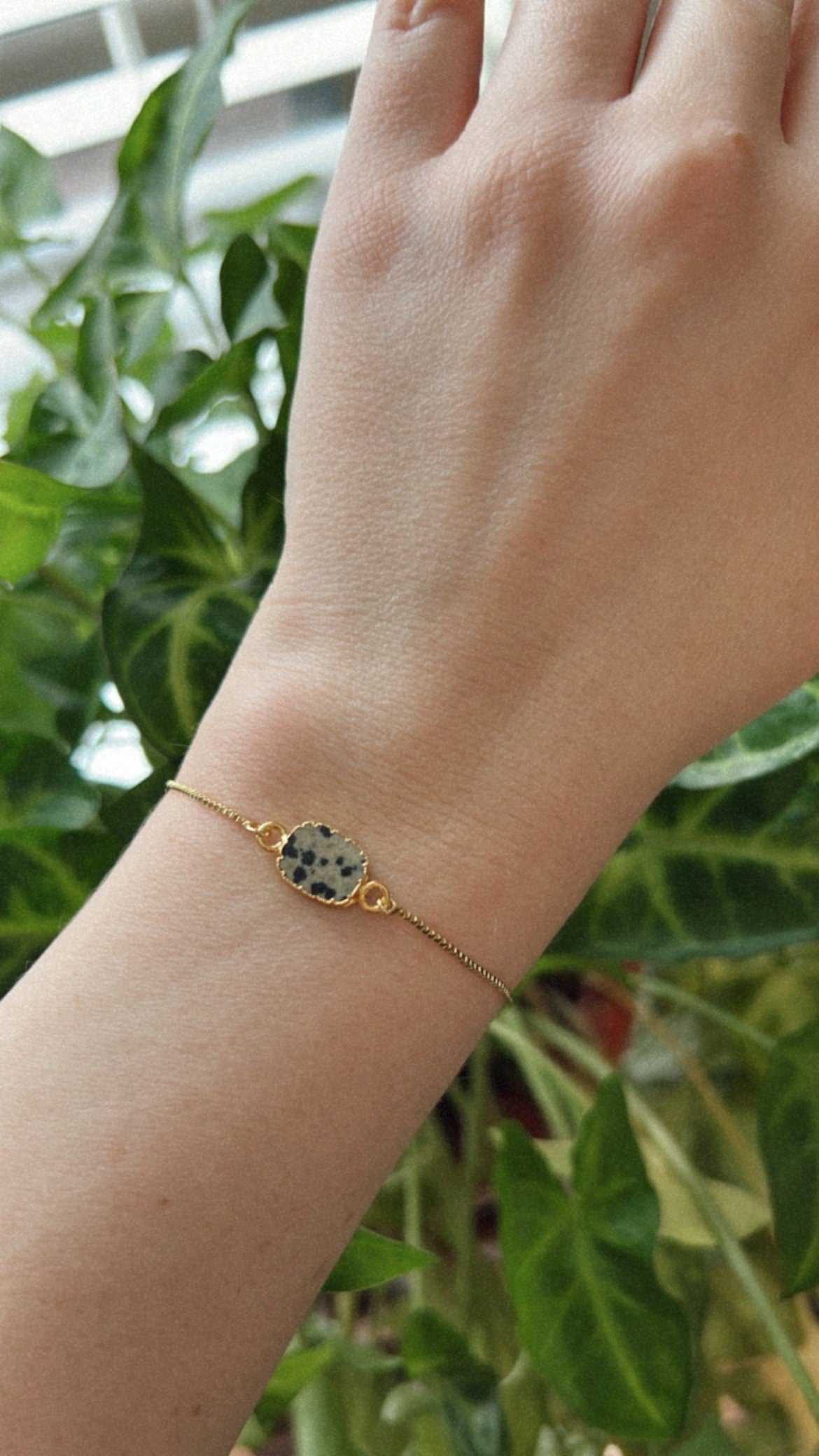 Dalmatian Jasper Gold Bracelet