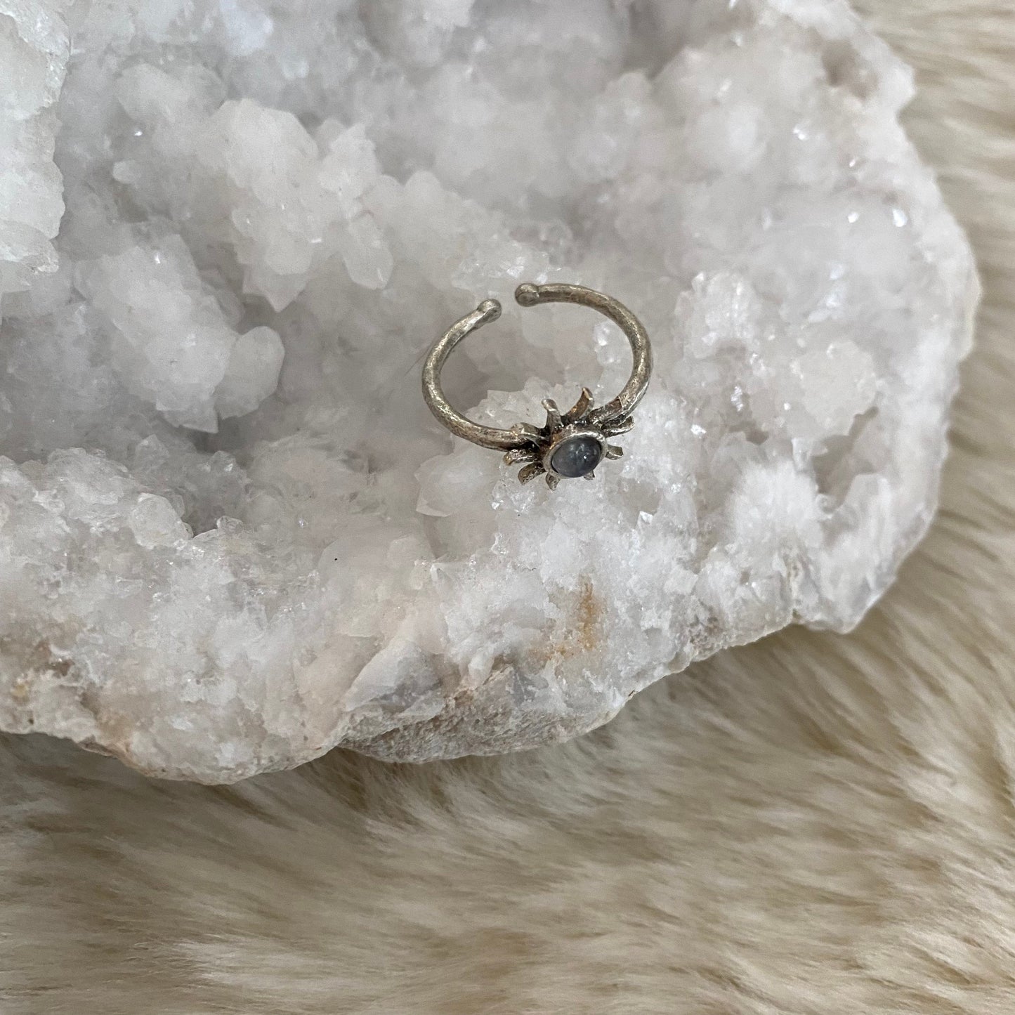 Dainty Sun Moonstone Ring