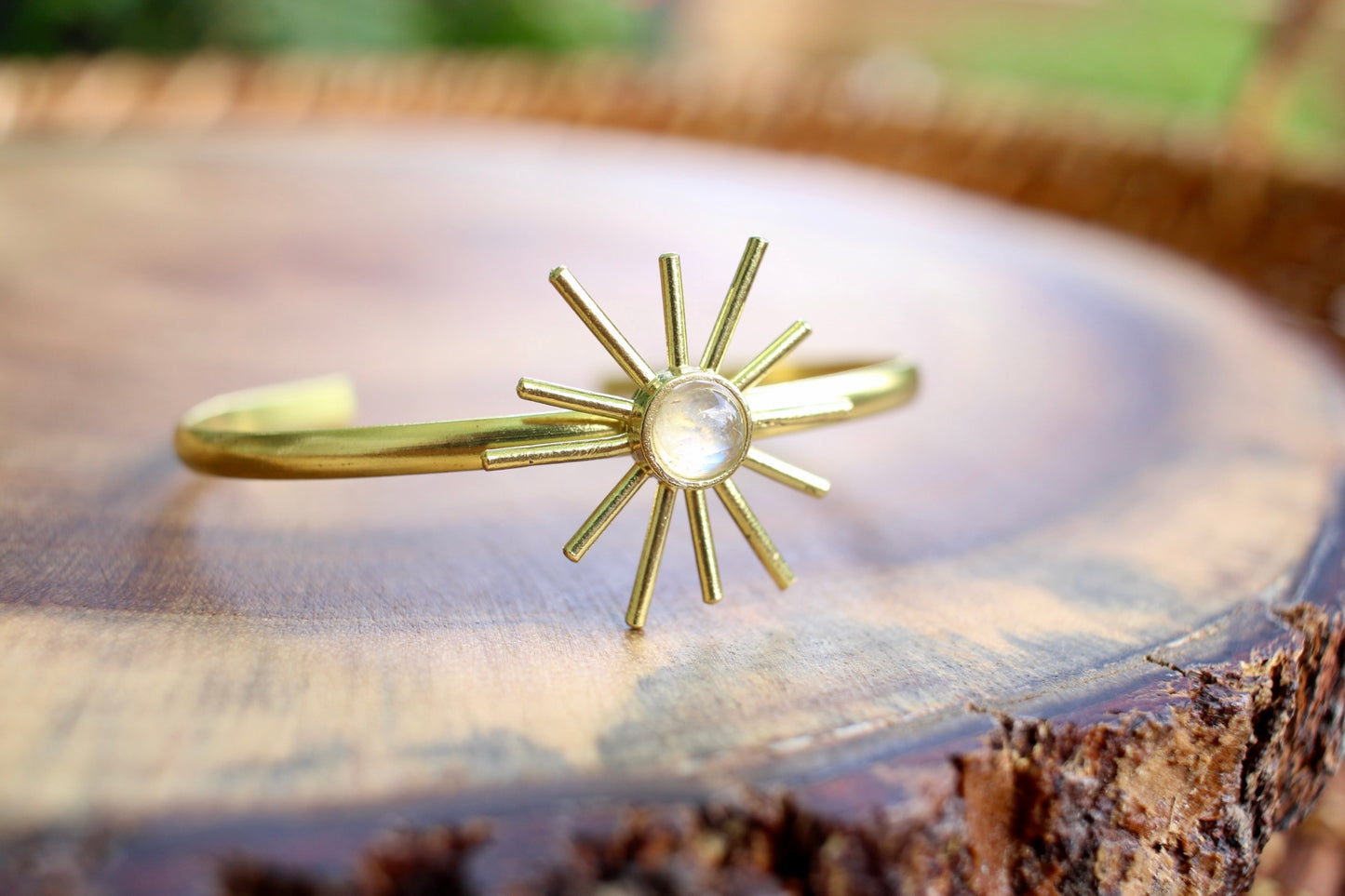 Moonstone Sun Cuff Bracelet