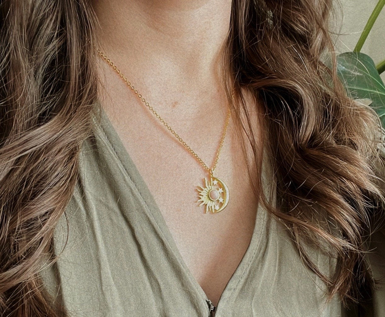 Pink Opal Celestial Necklace