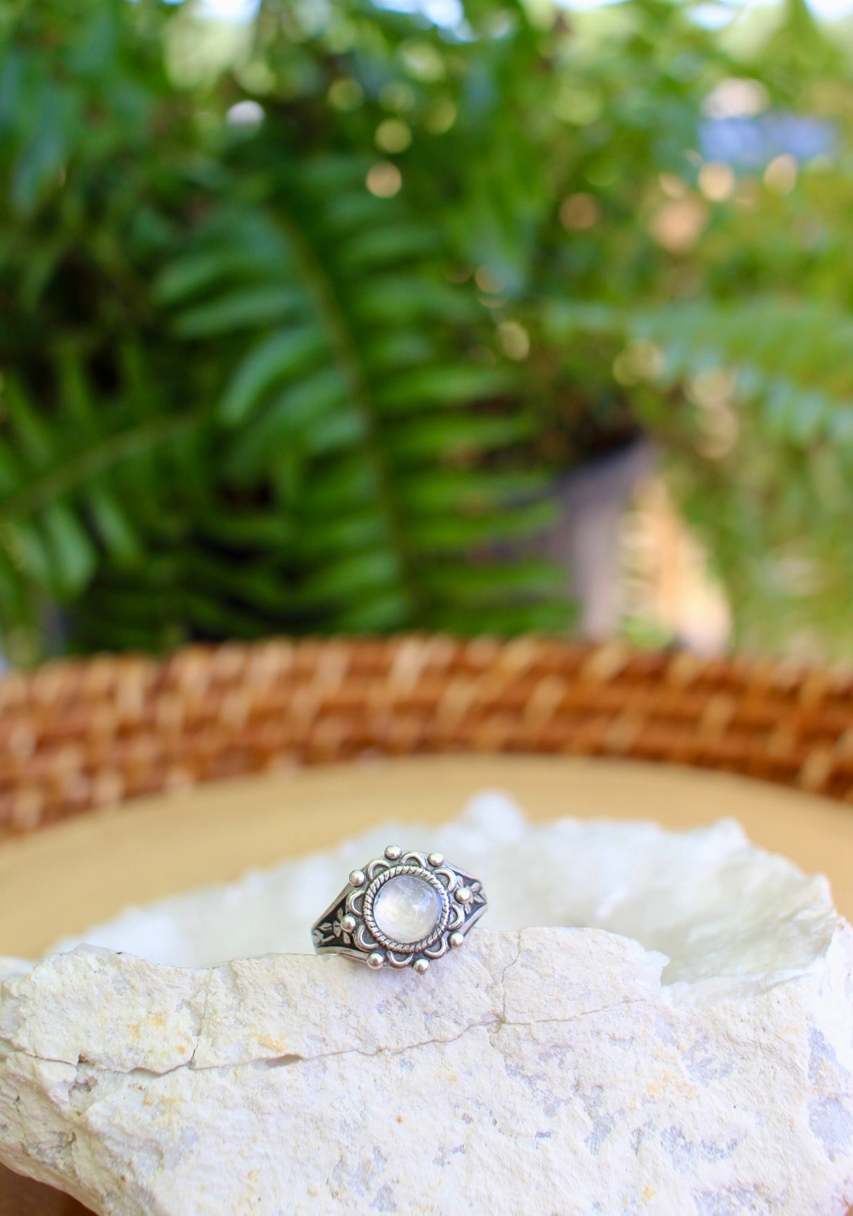 Moonstone Adjustable Gemstone Ring