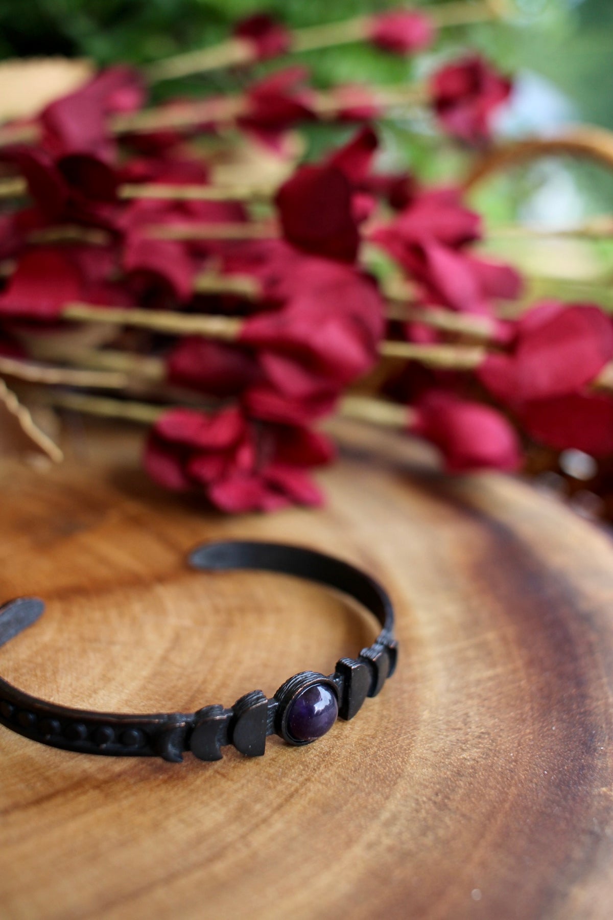 Amethyst Black Moon Phase Cuff