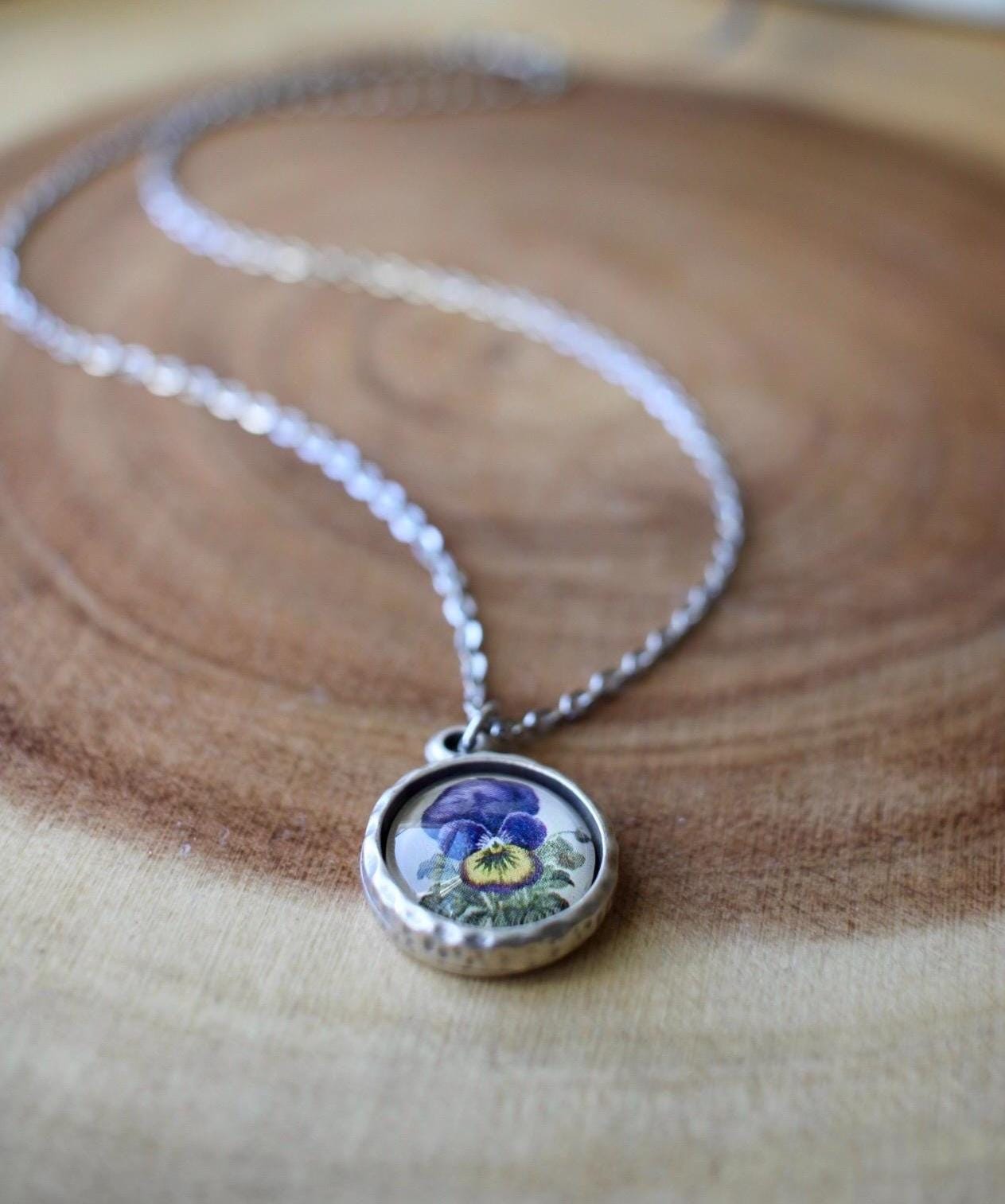 Pansy Pendant Necklace
