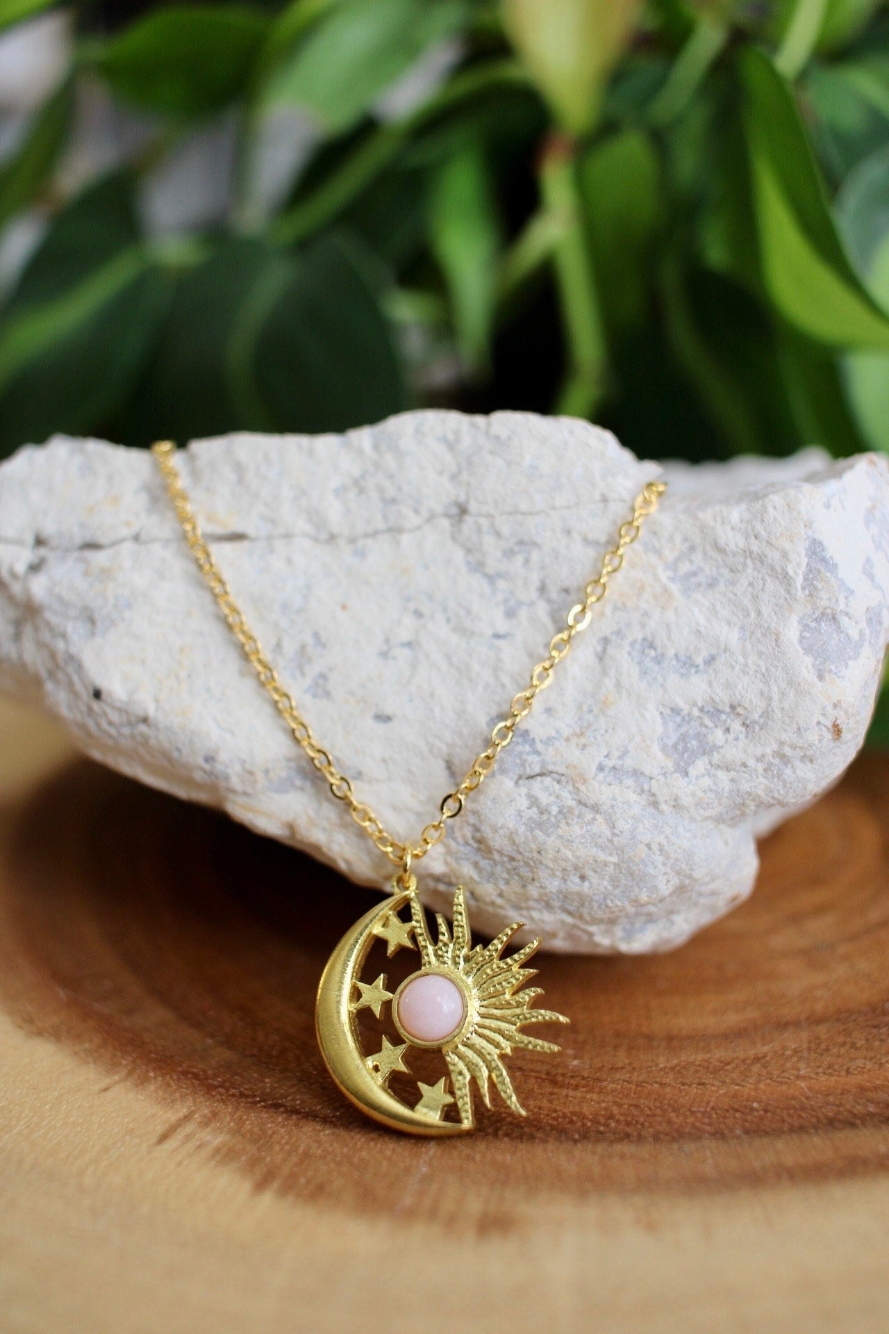 Pink Opal Celestial Necklace