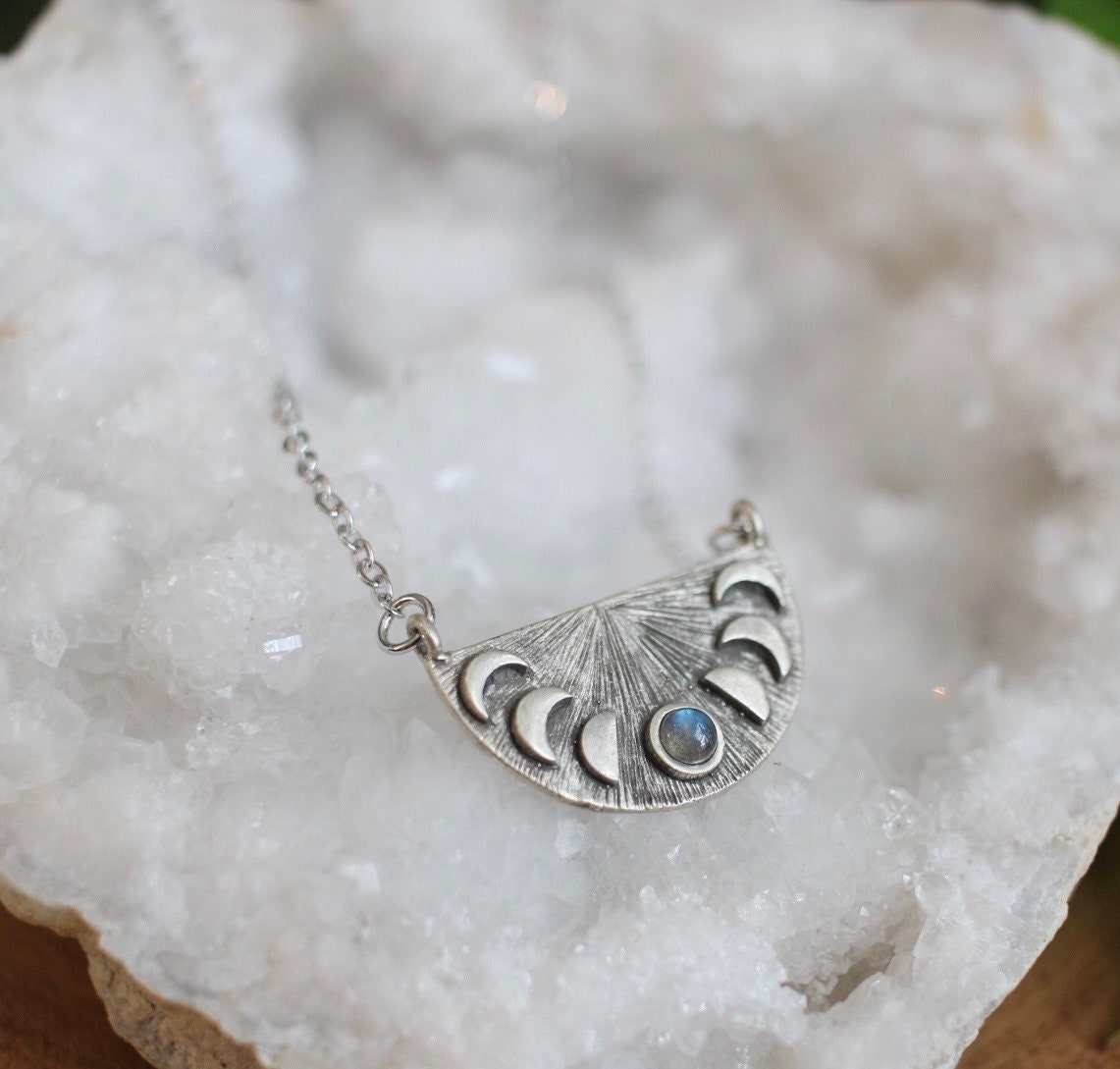 Labradorite Moon Phase Necklace