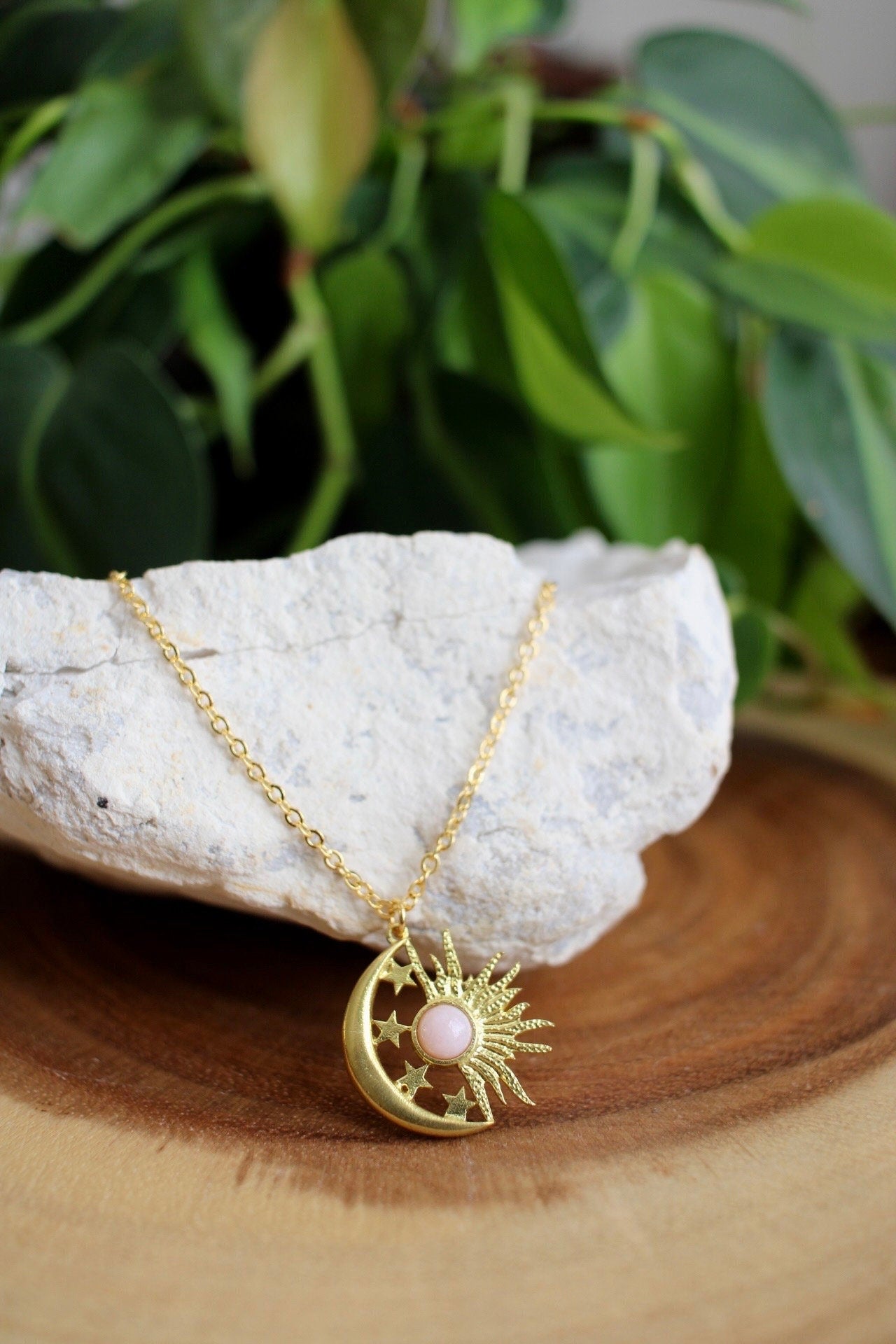 Pink Opal Celestial Necklace
