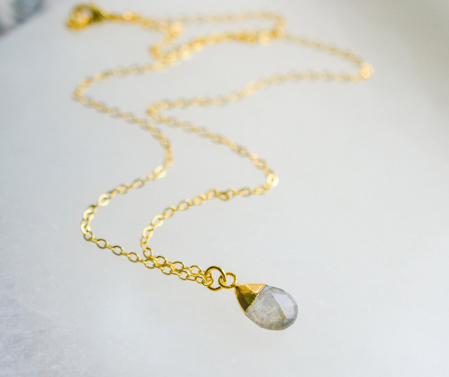 Dainty Gold Labradorite Necklace