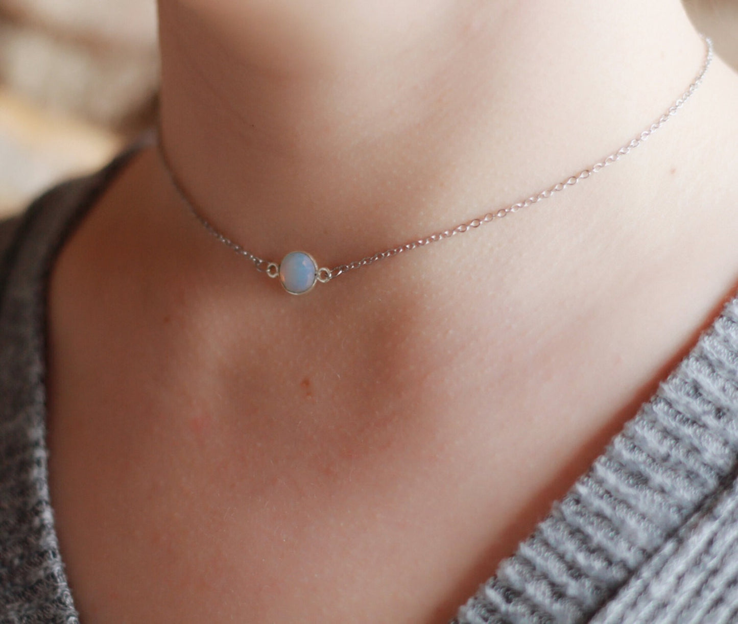 Dainty Opalite Choker Necklace