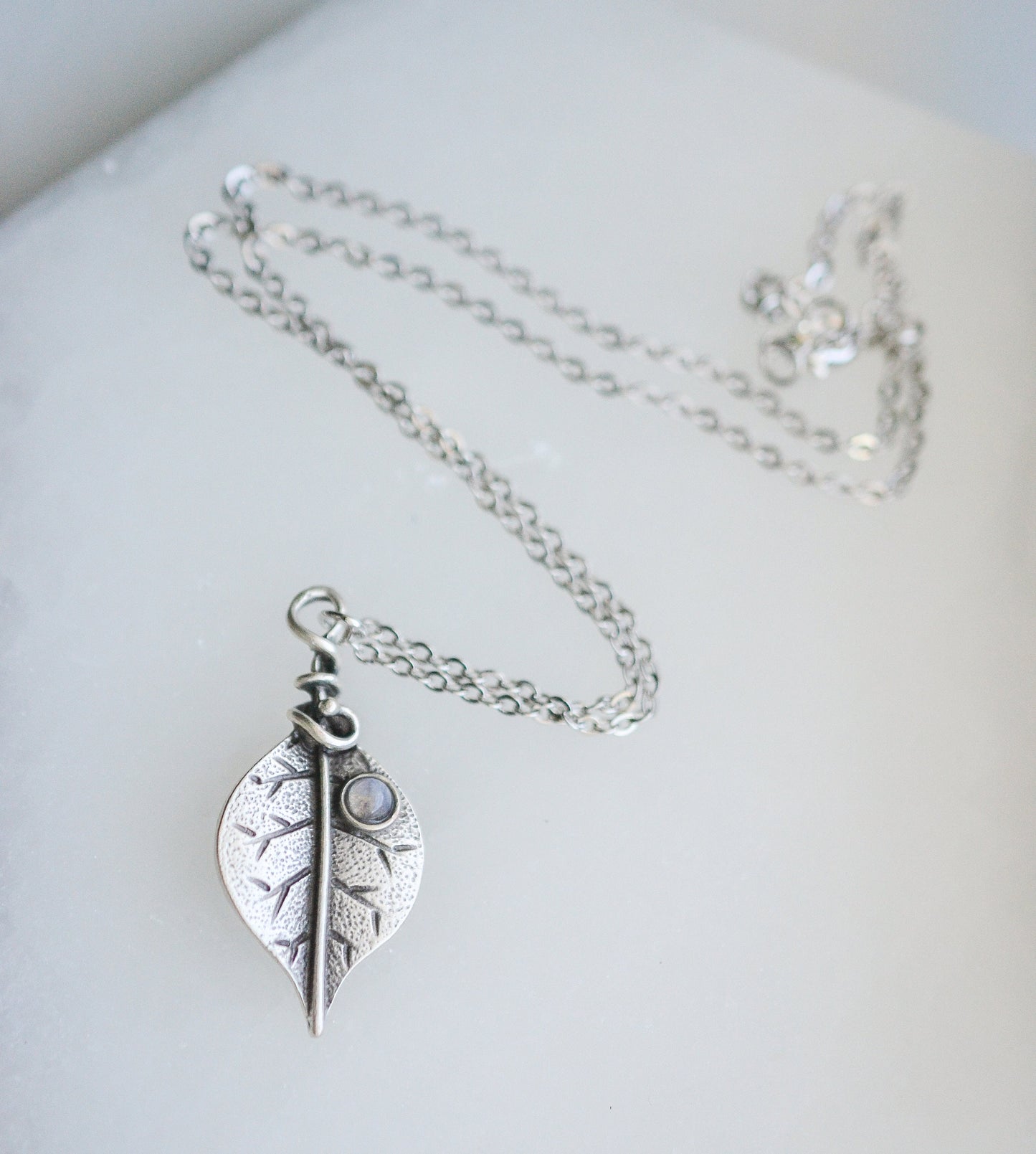 Leaf Moonstone Necklace