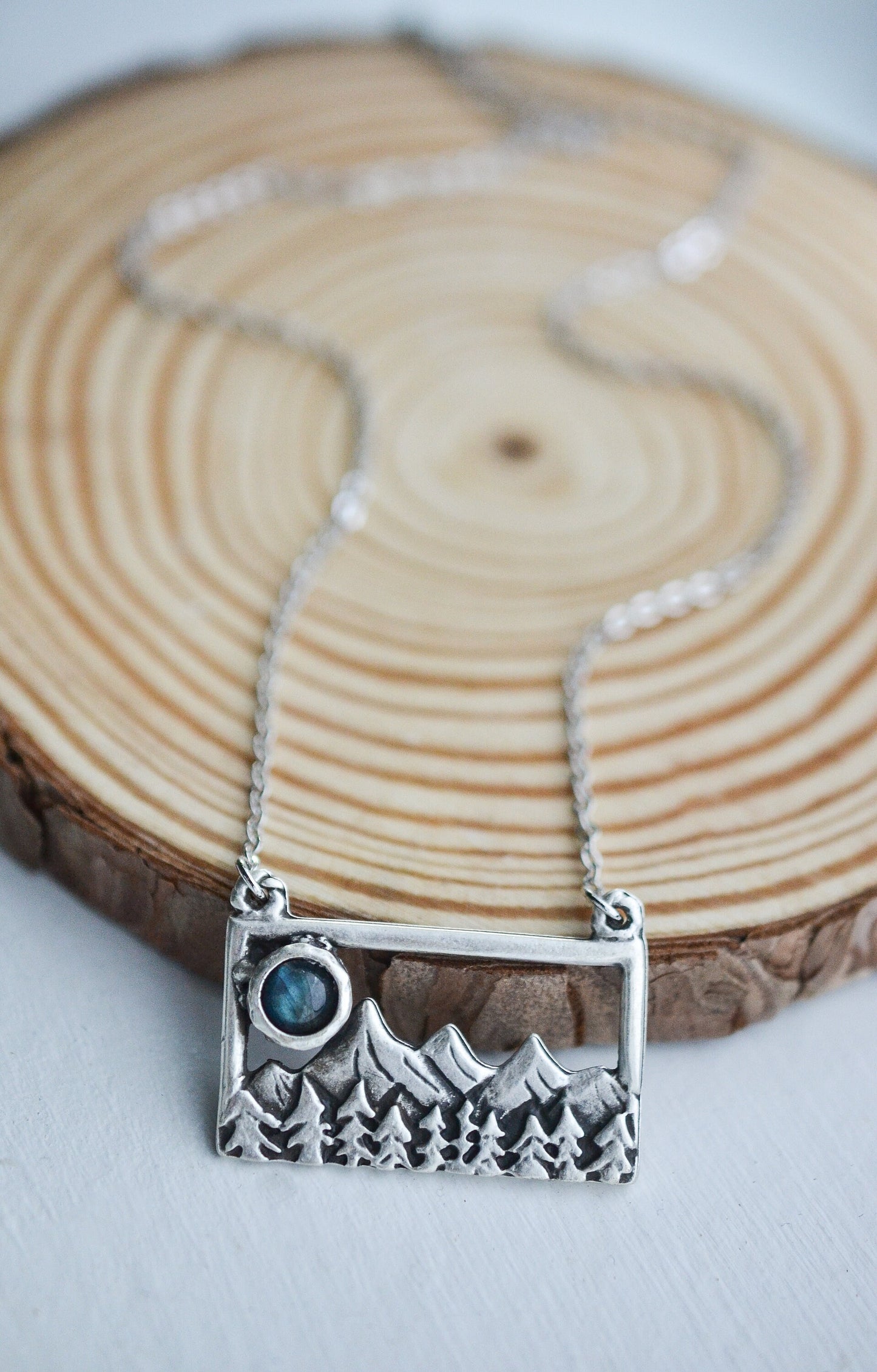 Mountain Pine Tree Labradorite Necklace