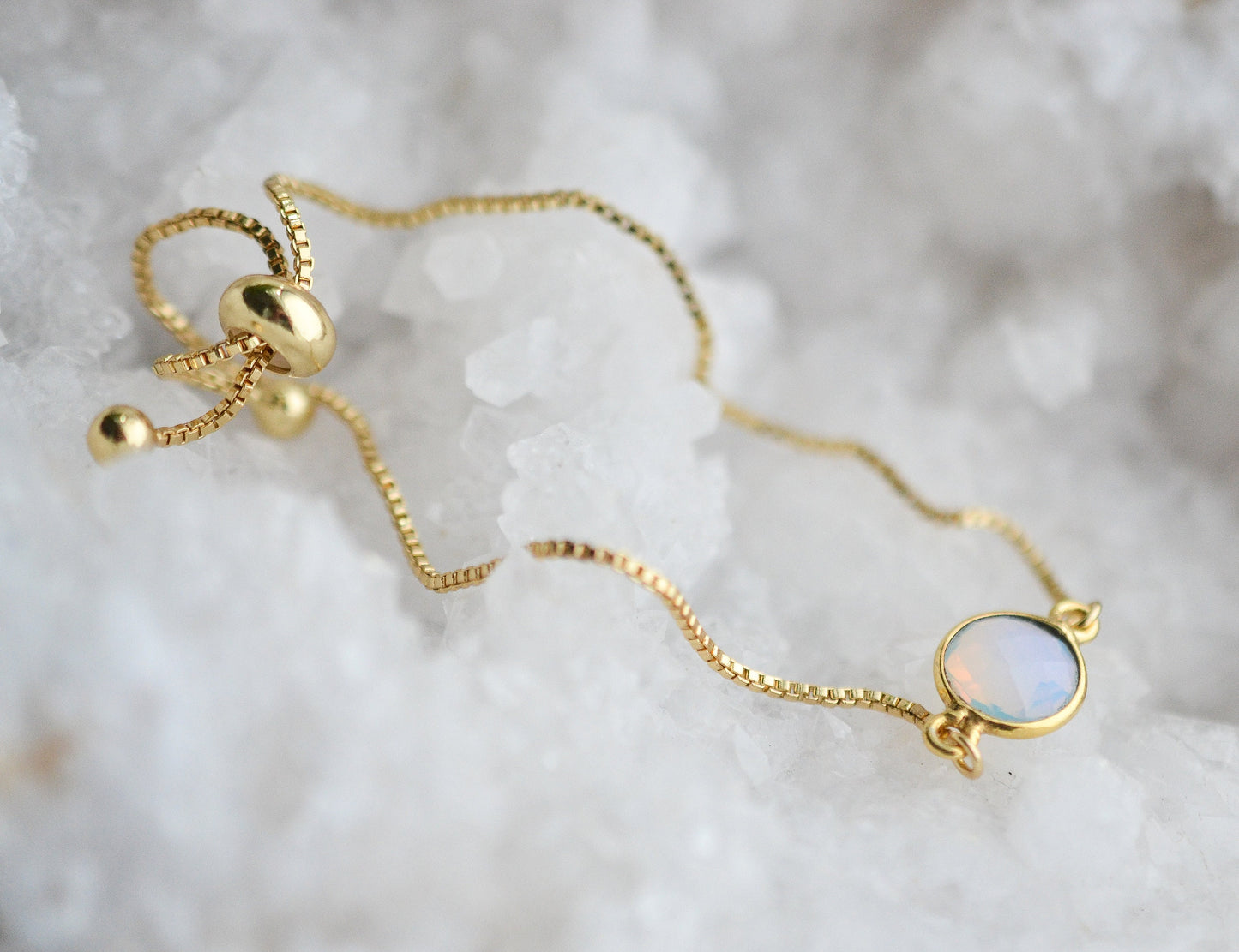 Opalite Gold Minimalist Bracelet