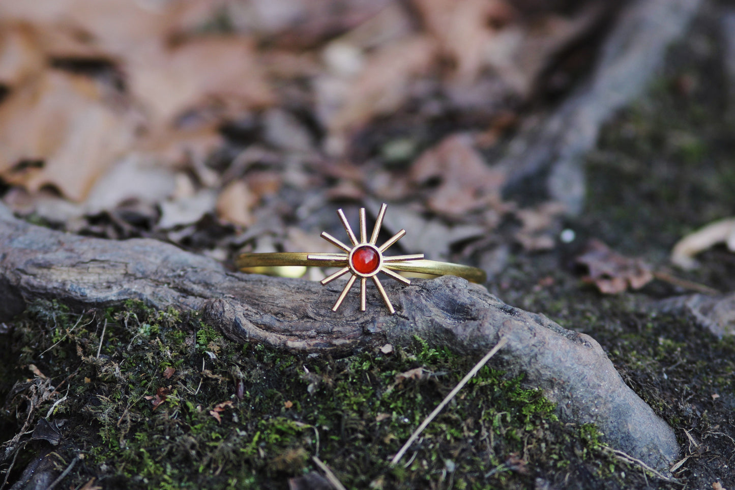 Carnelian Sun Cuff Bracelet