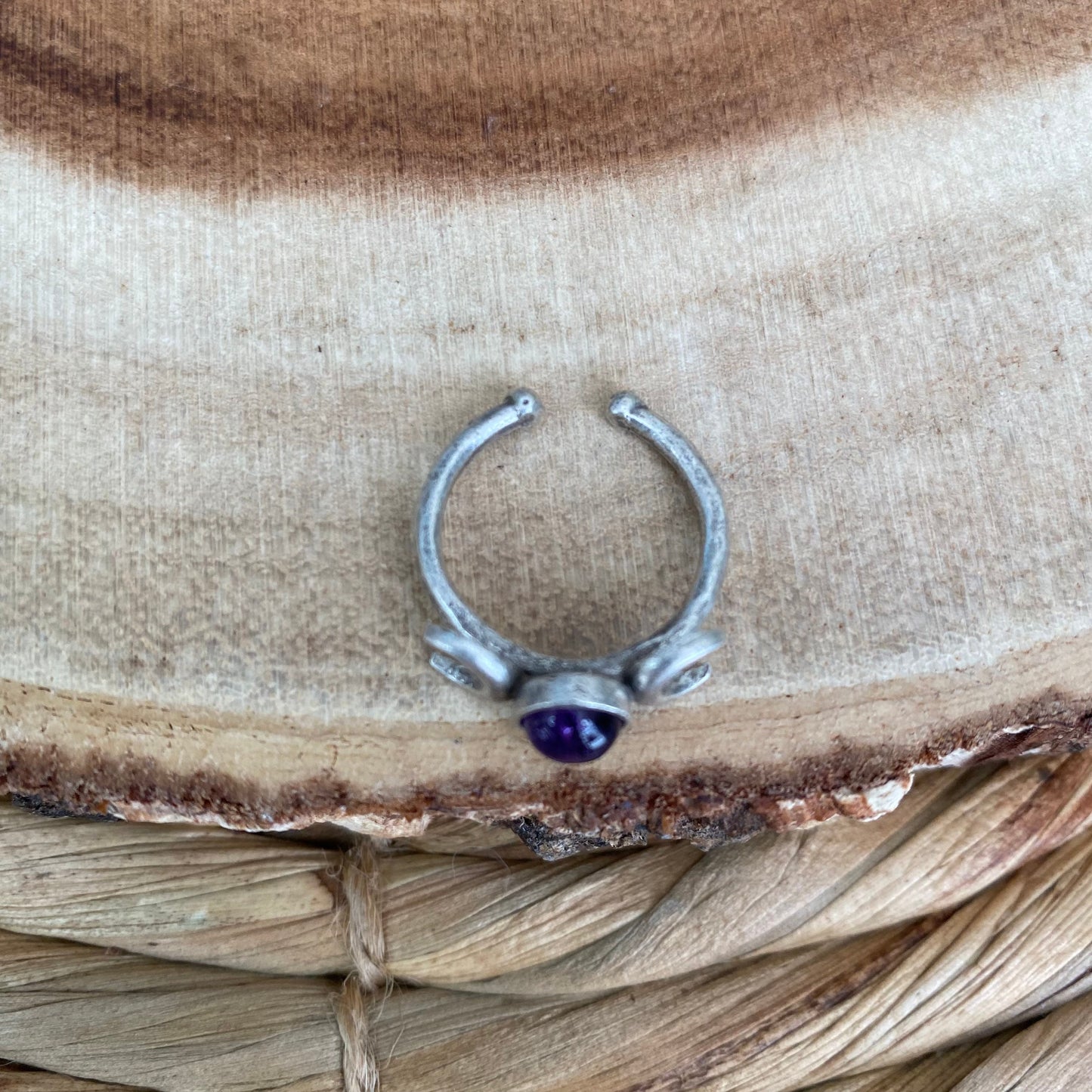 Amethyst Triple Moon Ring