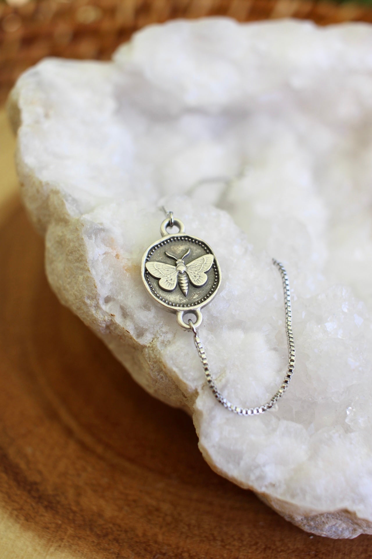 Dainty Moth Bracelet