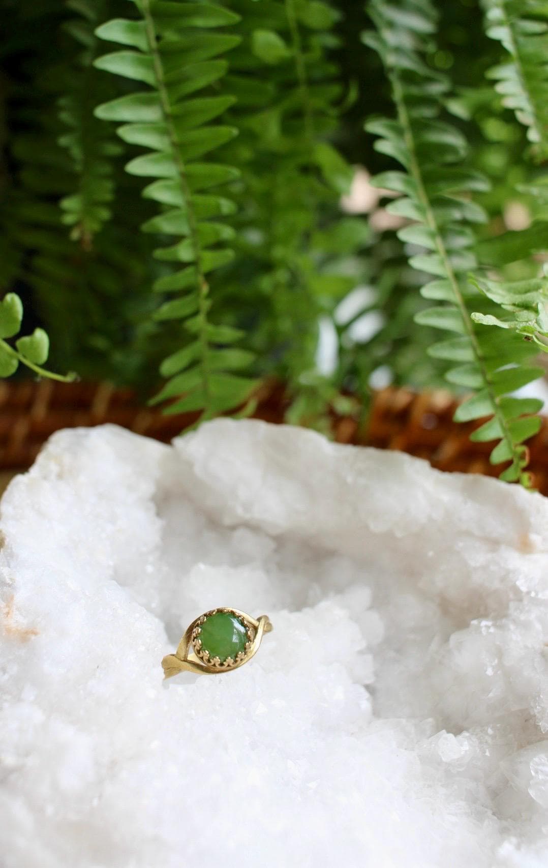 Jade Quartz Adjustable Ring