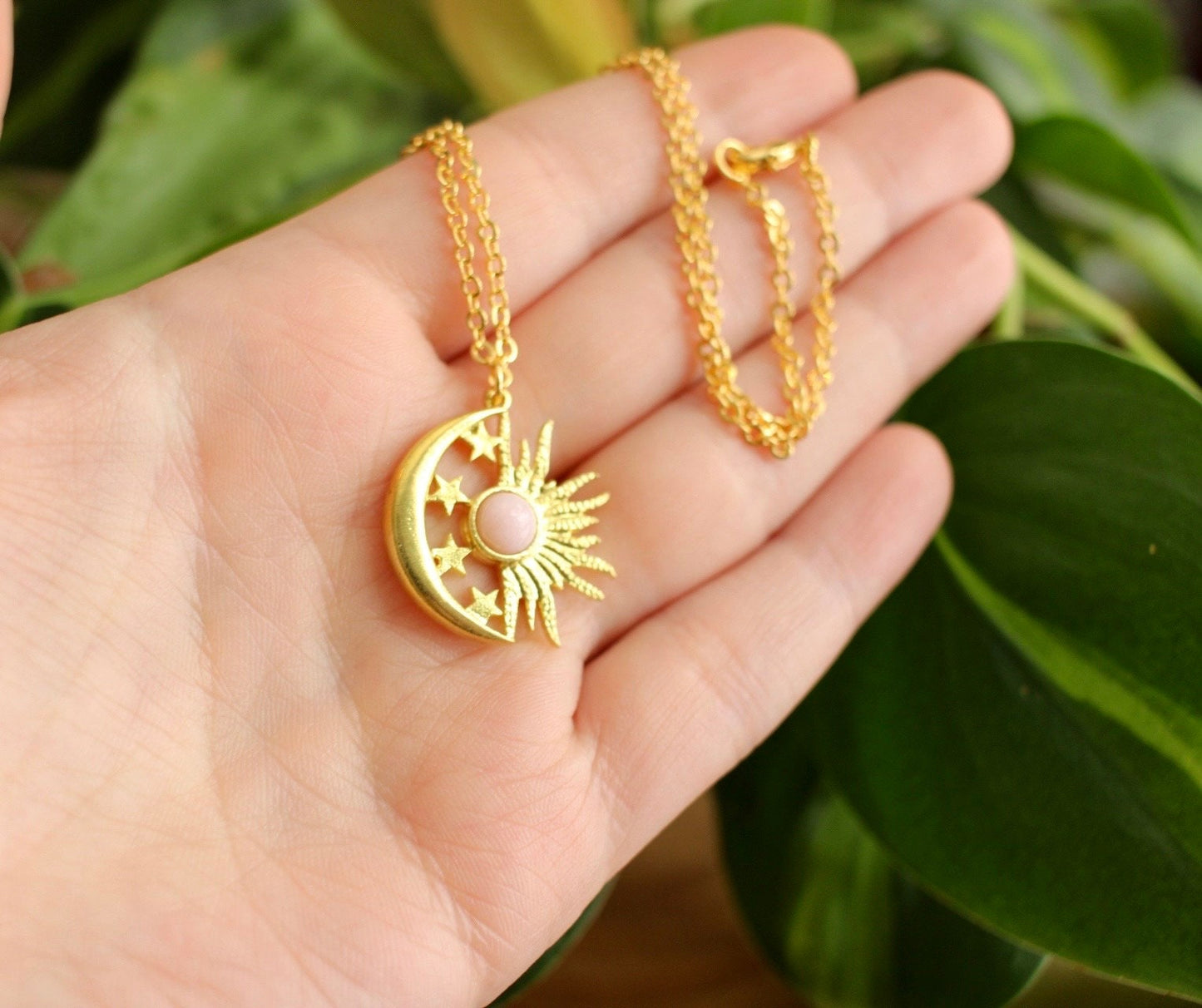 Pink Opal Celestial Necklace