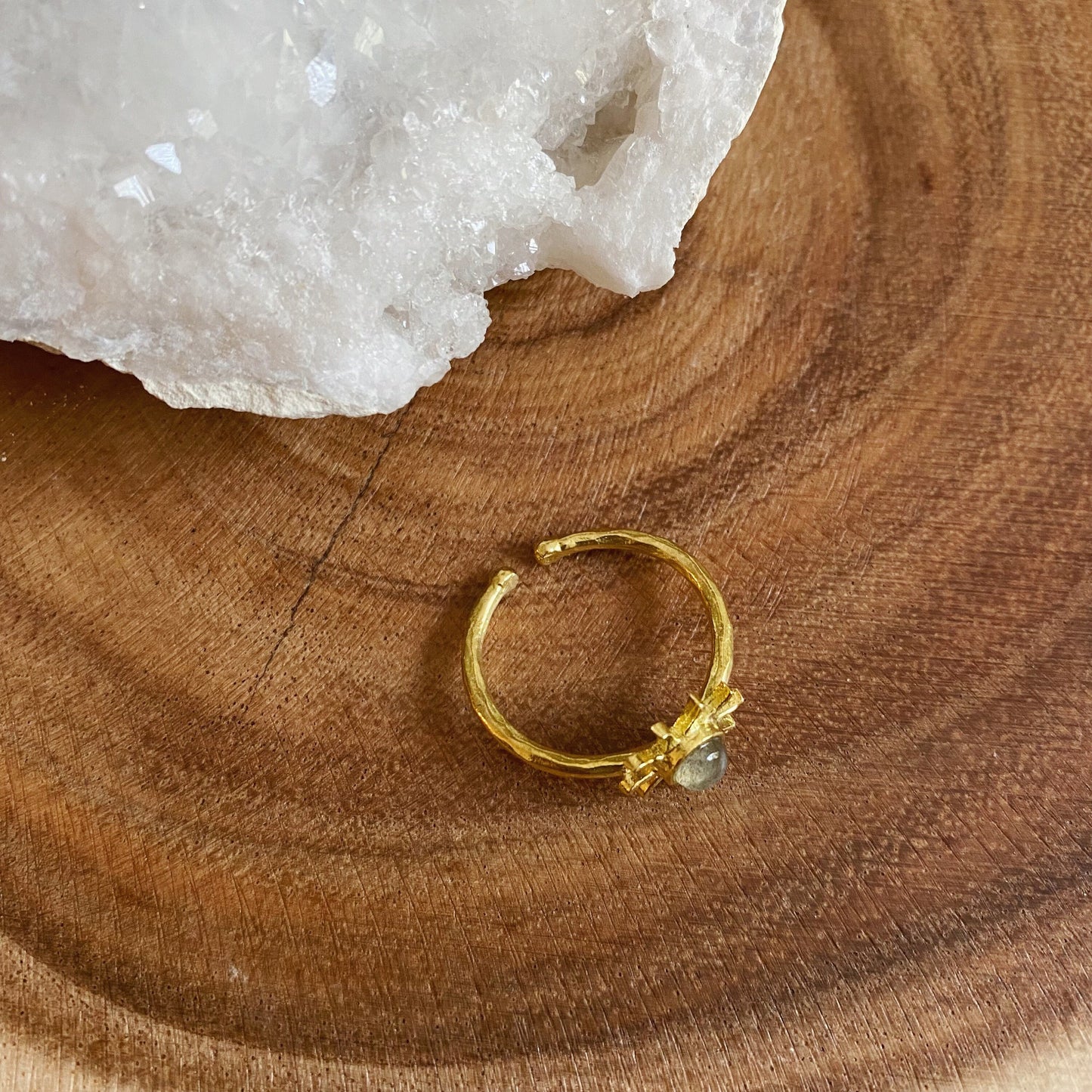 Dainty Sun Labradorite Ring