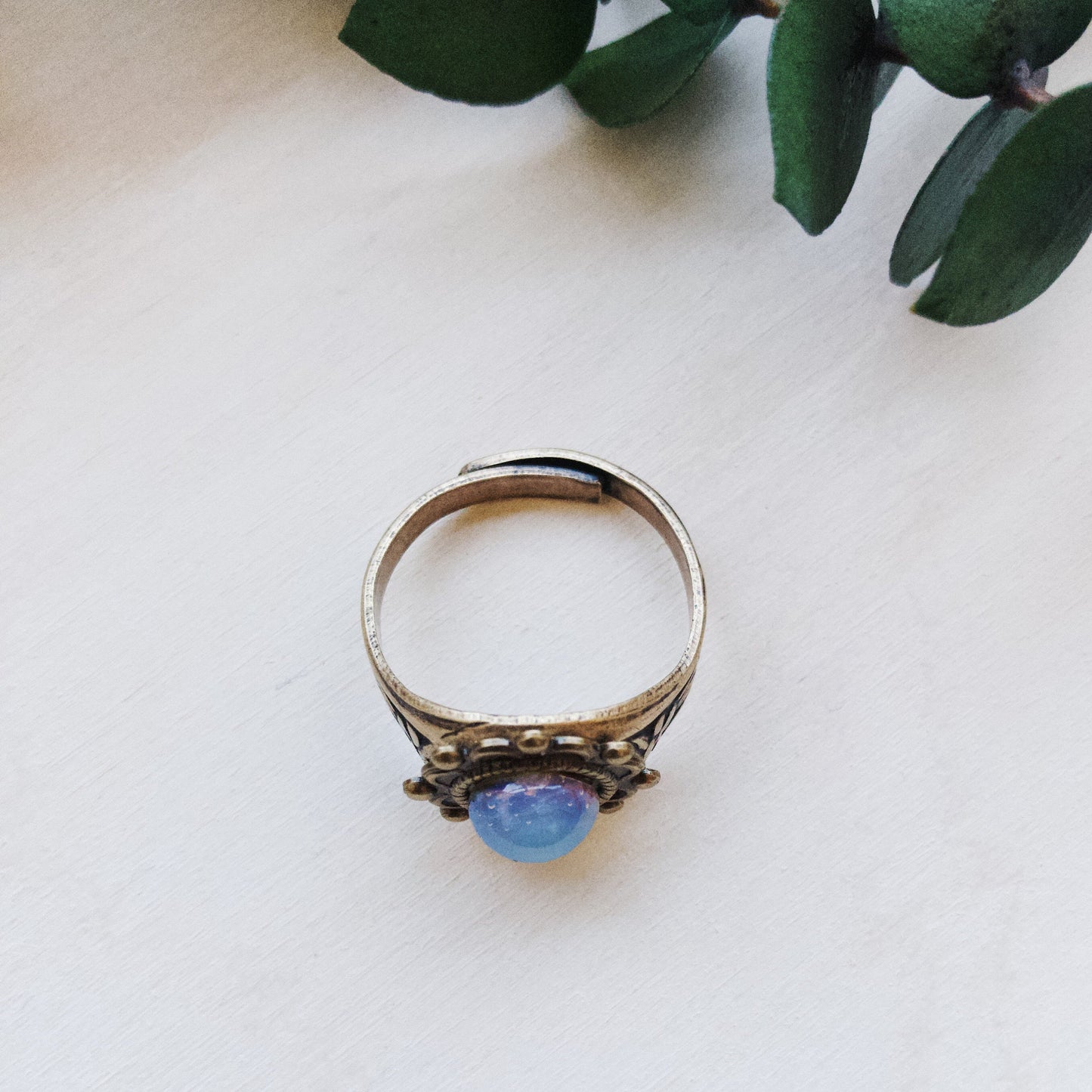 Pink Fire Opal Vintage Style Boho Ring