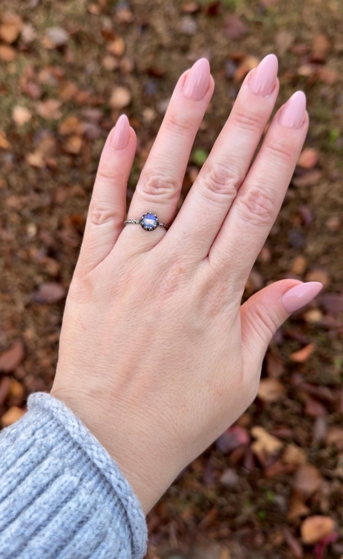 Opalite Dainty Minimalist Stacking Ring