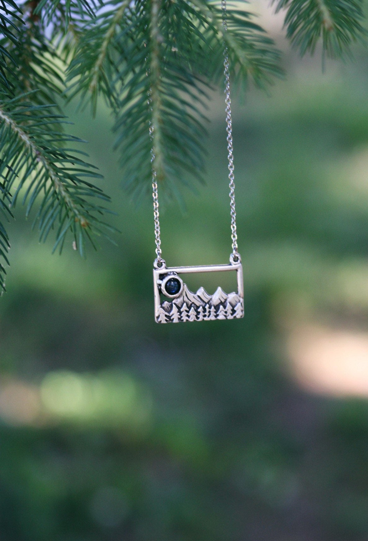 Mountain Pine Tree Labradorite Necklace