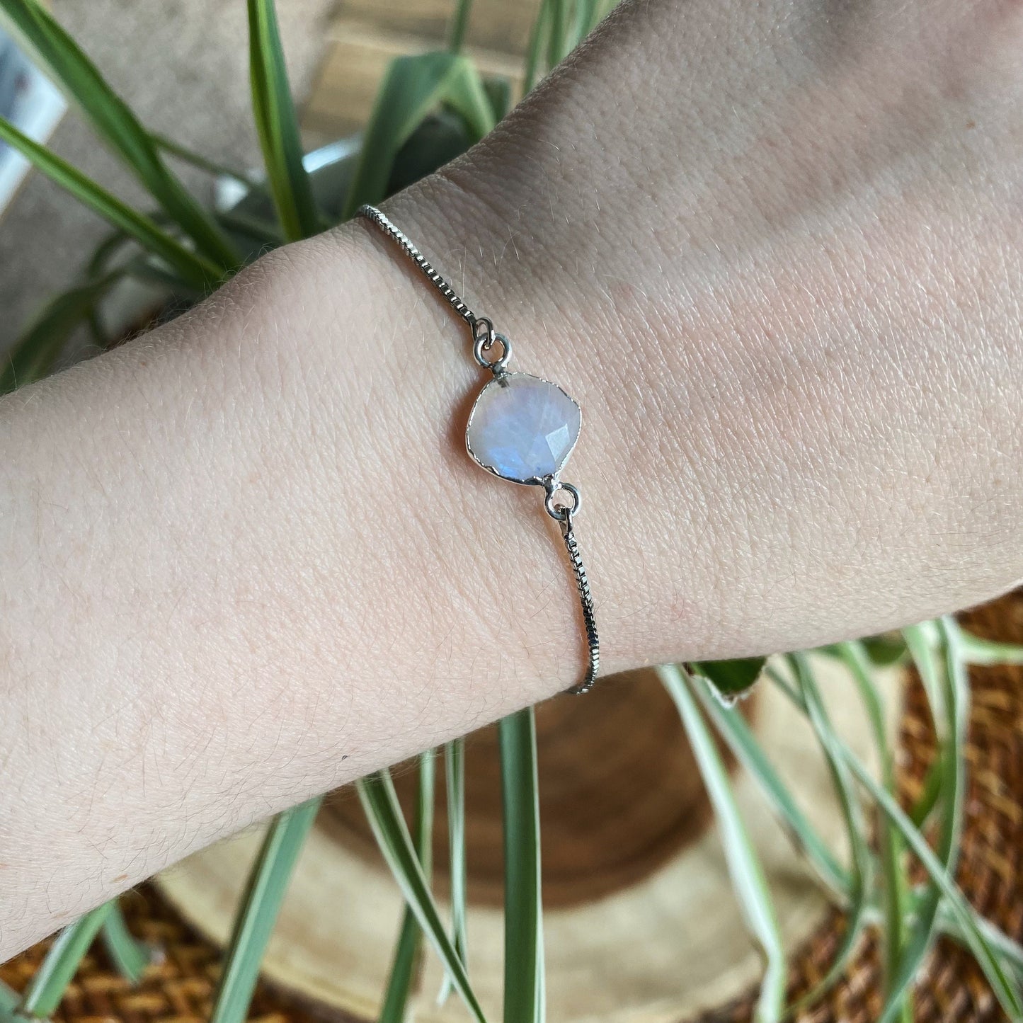Silver Plated Moonstone Bracelet