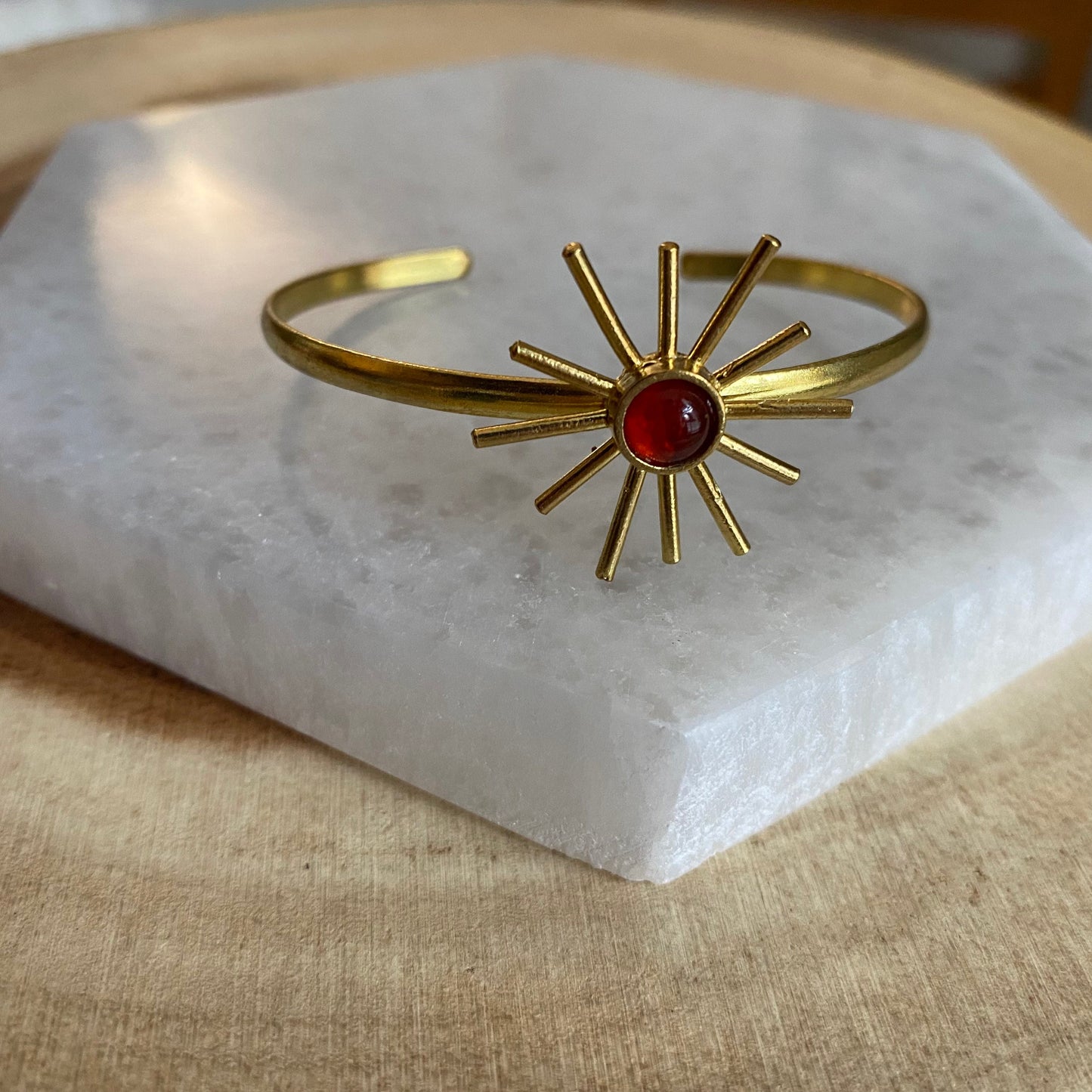 Carnelian Sun Cuff Bracelet
