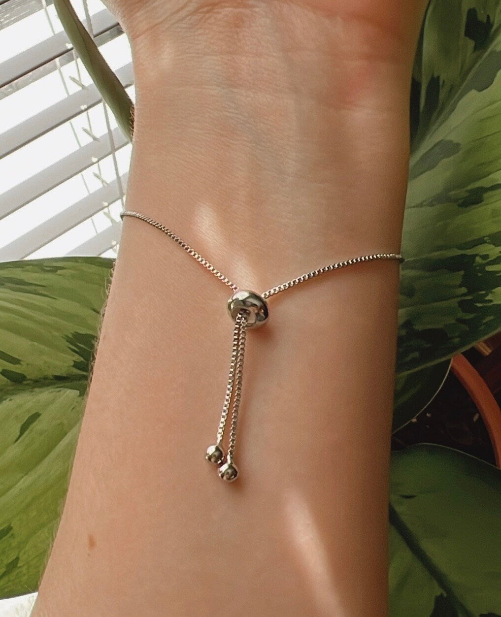 Dainty Silver Emerald Bracelet