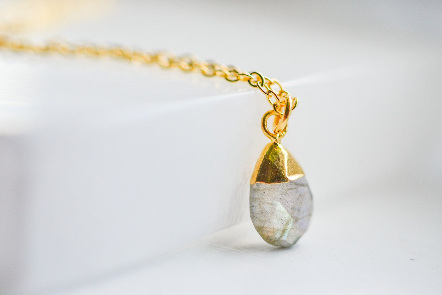 Dainty Gold Labradorite Necklace